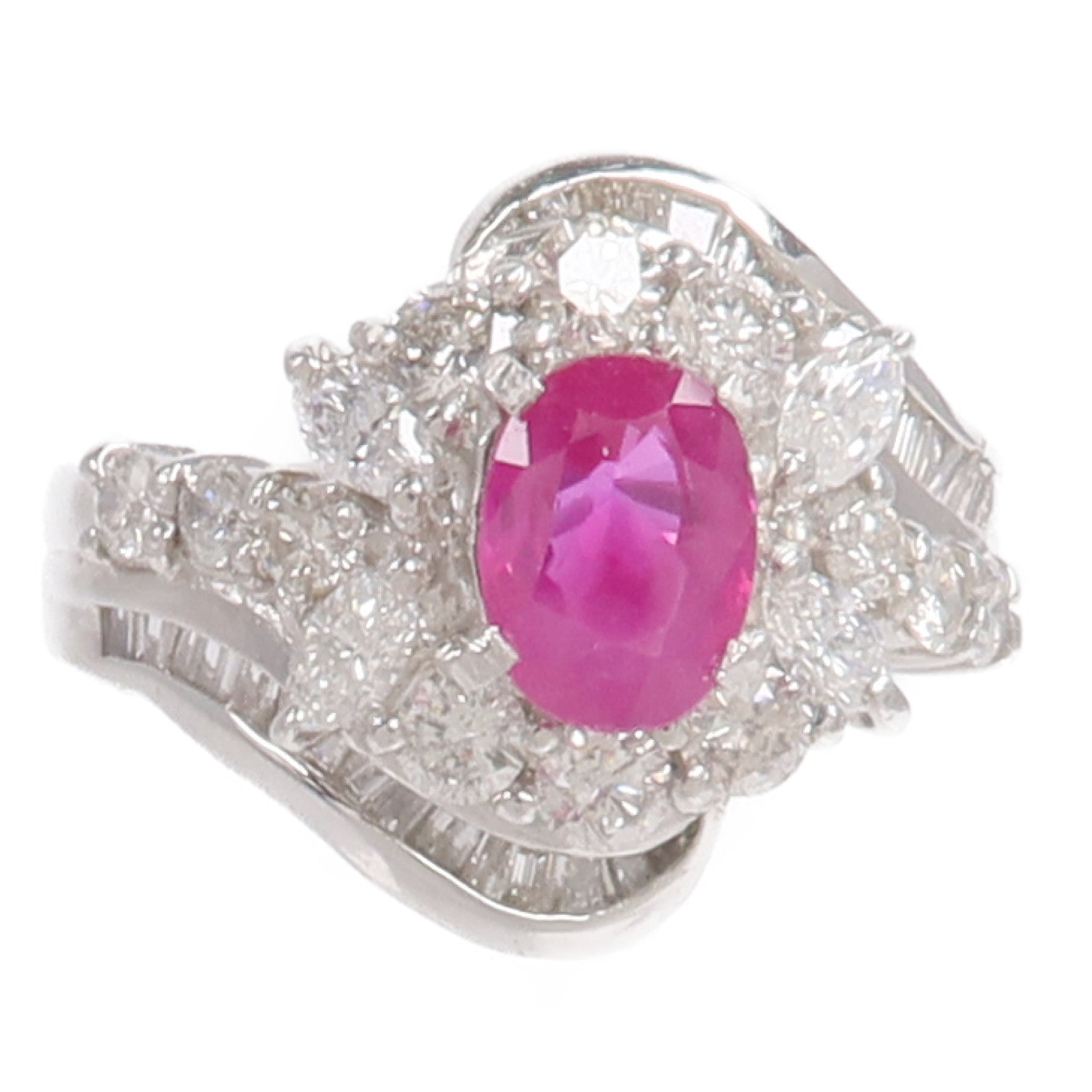 JEWELRY PT900鉑金Ruby Diamond Ring紅寶石鑽石戒指
