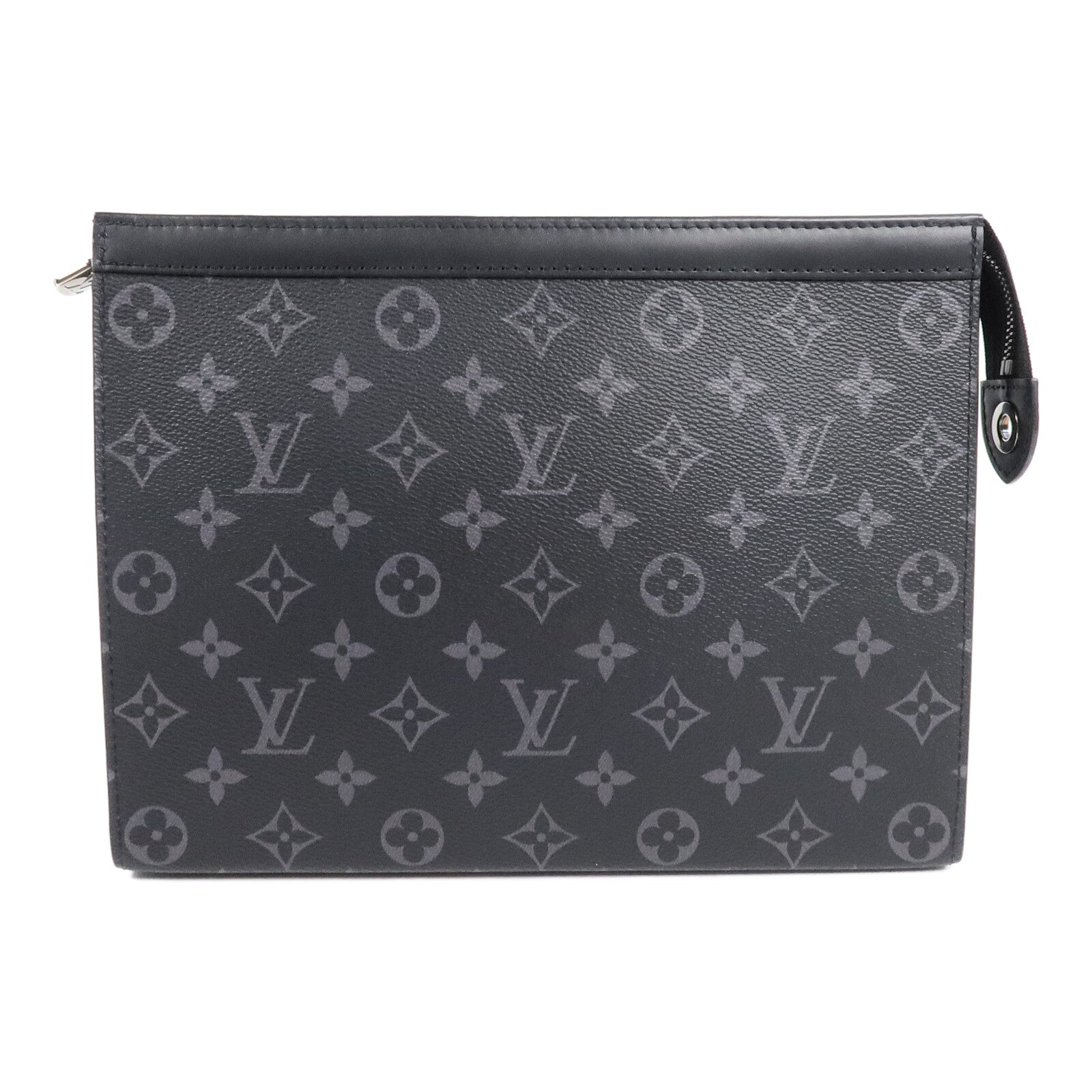 LOUIS VUITTON Monogram Eclipse Pochette Voyage MM銀扣手拿包