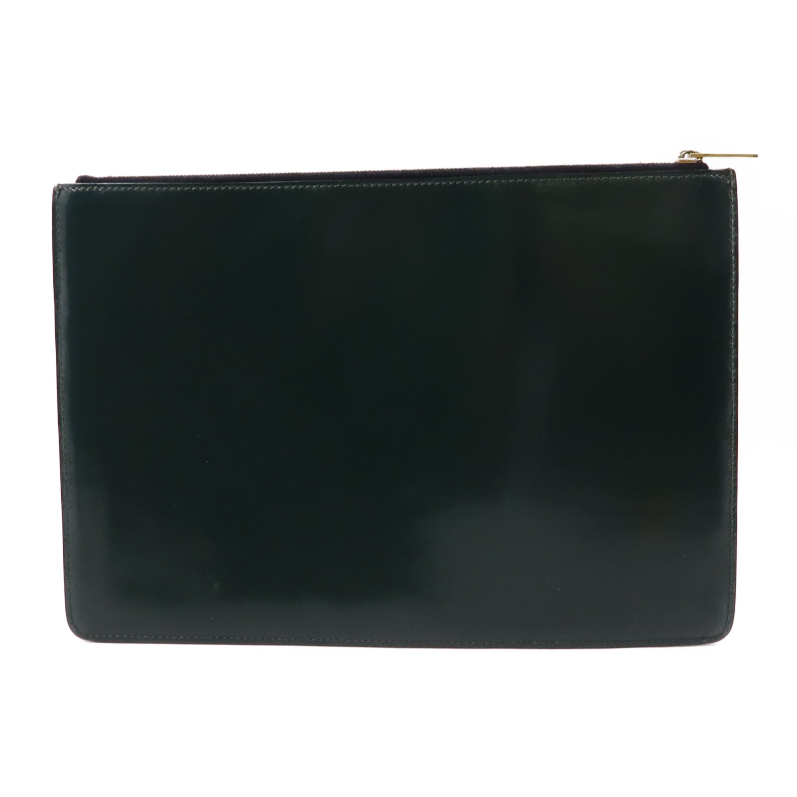 CELINE 漆皮皮革Clutch Bag金扣手拿包綠色