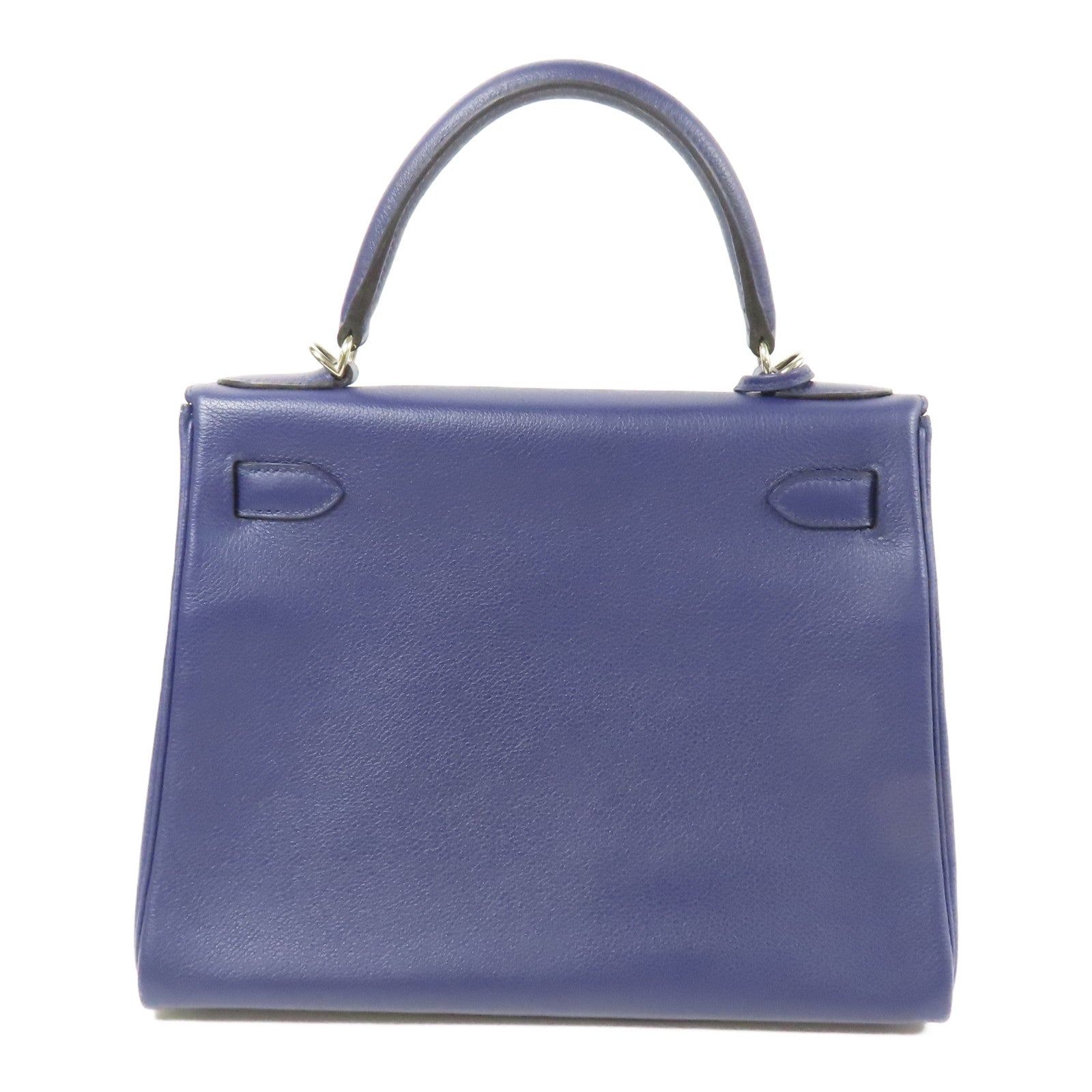 HERMES 【Hermes Fair】Evercolor皮革Kelly 28銀扣手挽肩背兩用袋Mauve Sylvestre