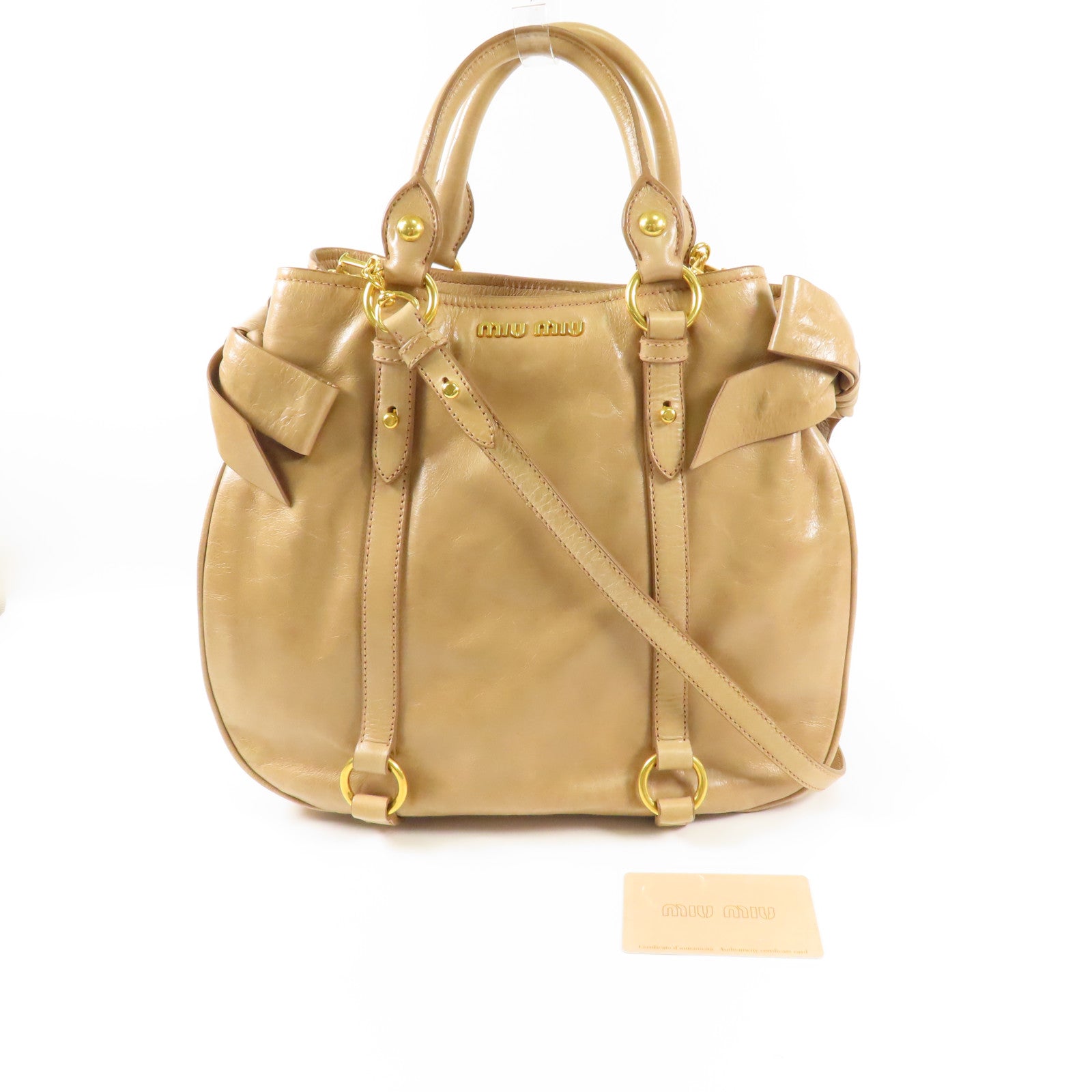 Miu Miu 牛皮皮革Shoulder Bag金扣手挽肩背兩用袋