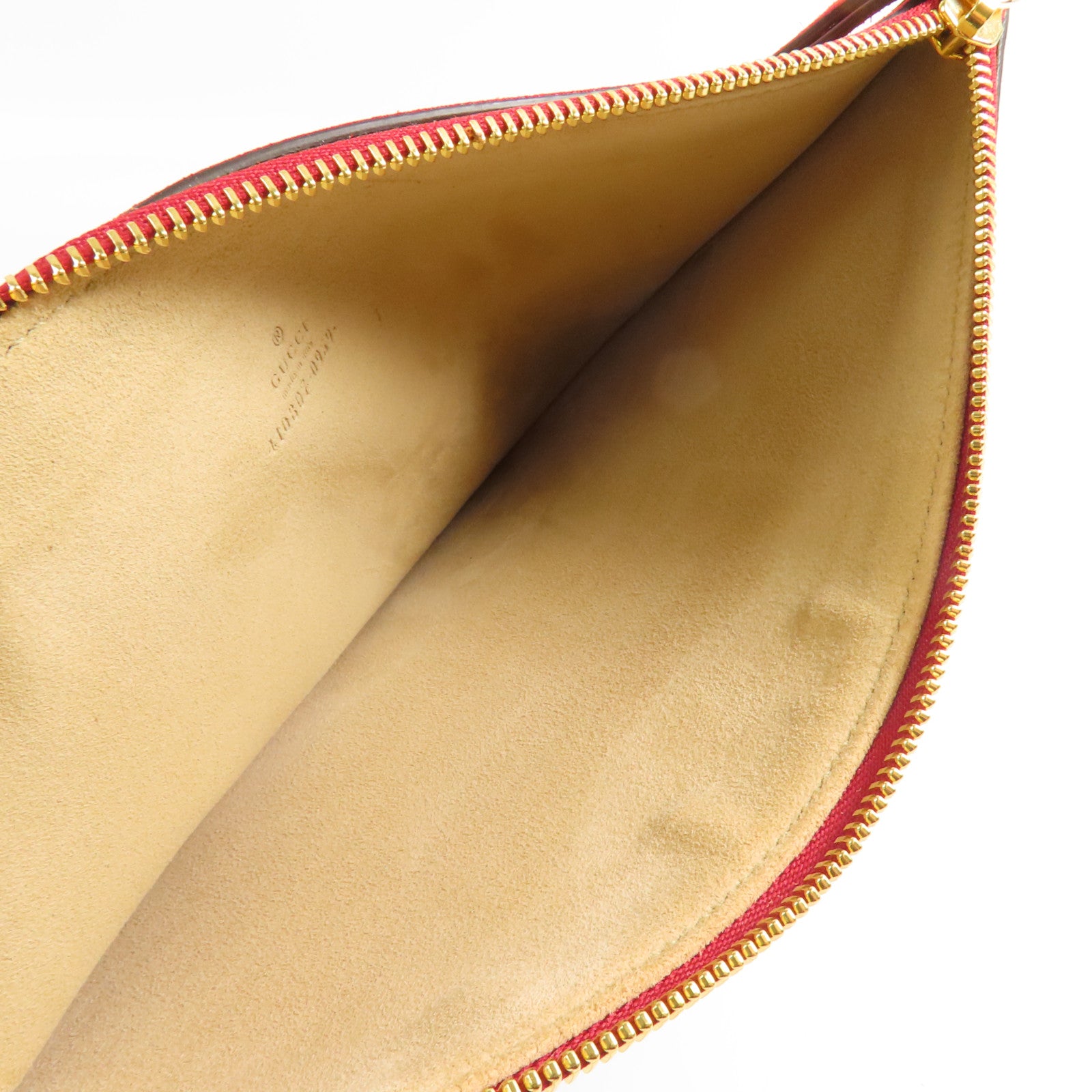 GUCCI 塗層帆布/麂皮皮革Clutch Bag金扣手拿包