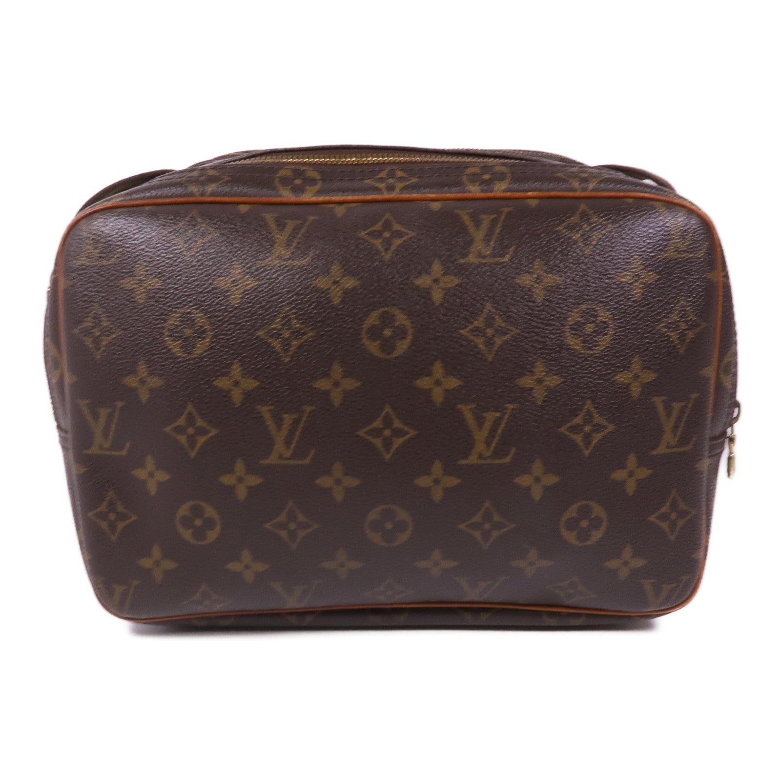 LOUIS VUITTON Monogram Reporter PM金扣肩背袋棕色