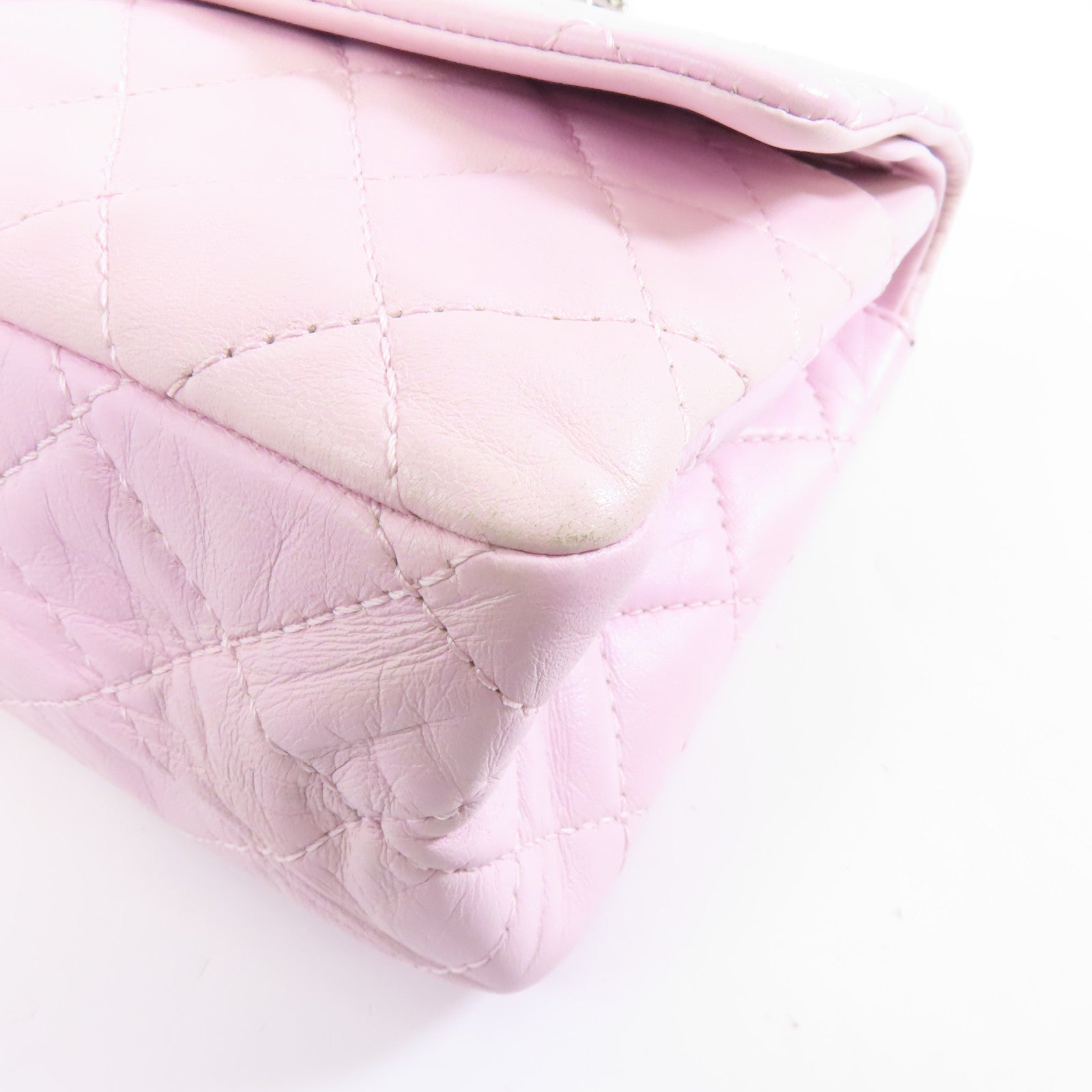 CHANEL 【激減優惠】菱格羊皮皮革2.55 Chain Shoulder Bag銀扣鏈帶肩背袋銀色