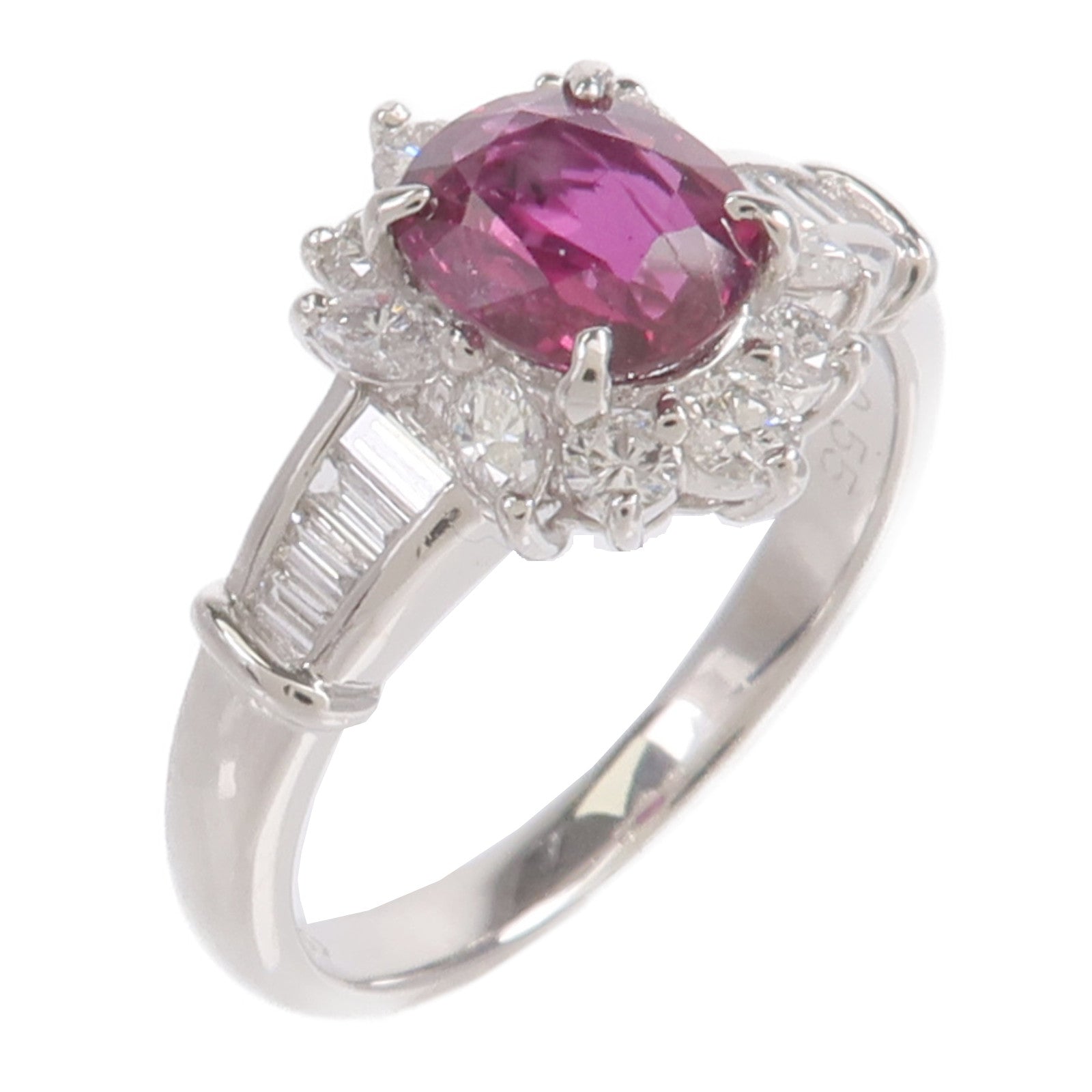JEWELRY PT900鉑金Ruby Diamond Ring紅寶石鑽石戒指