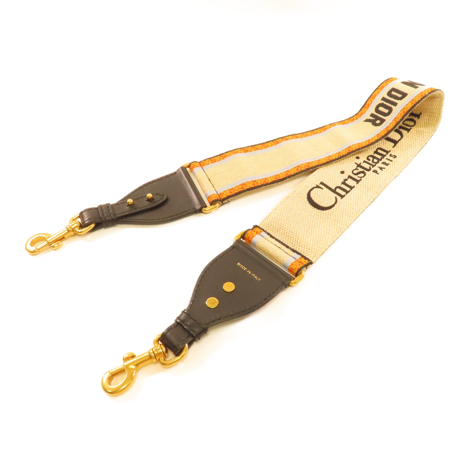 Dior 【激減優惠】帆布Shoulder Strap金扣肩背帶米色