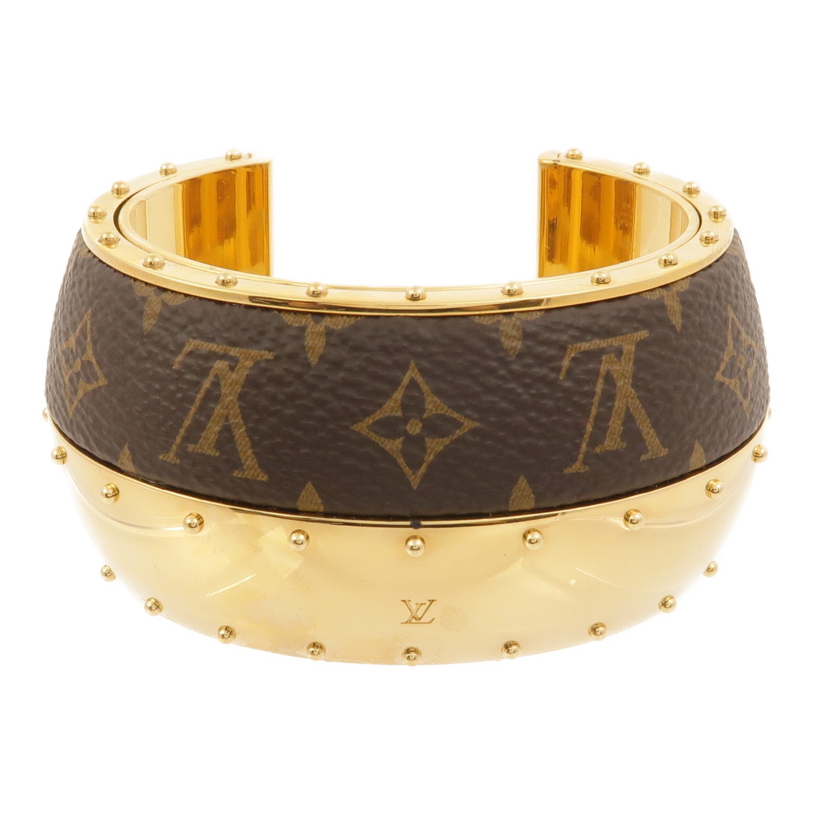 LOUIS VUITTON 金屬/Monogram Wild LV Cuff M手鐲