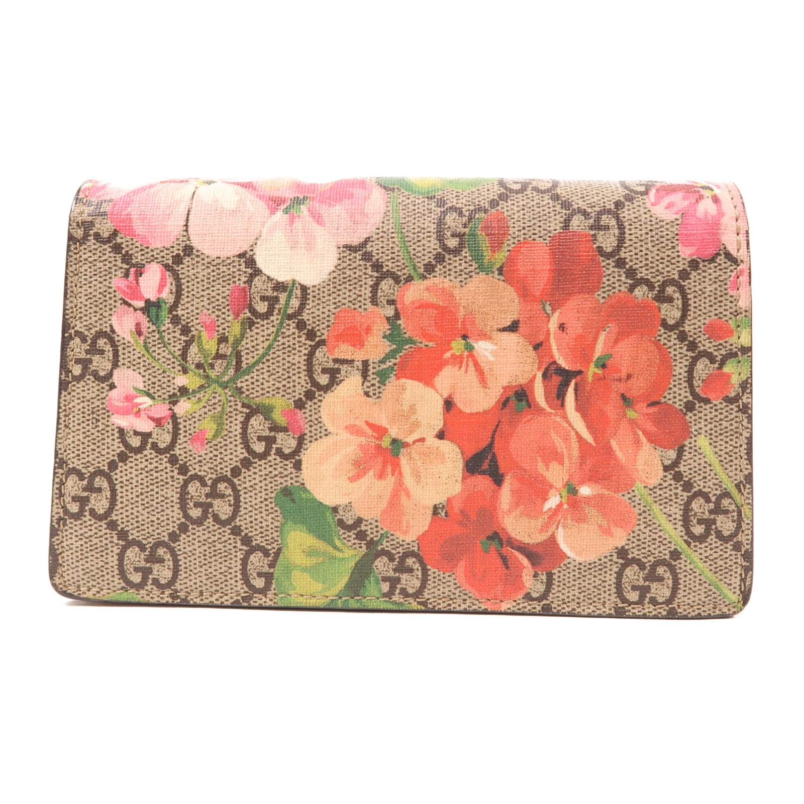 GUCCI GG SHW Dionysus Super Mini Blooms Chain Shoulder Bag Coated Canvas Suede