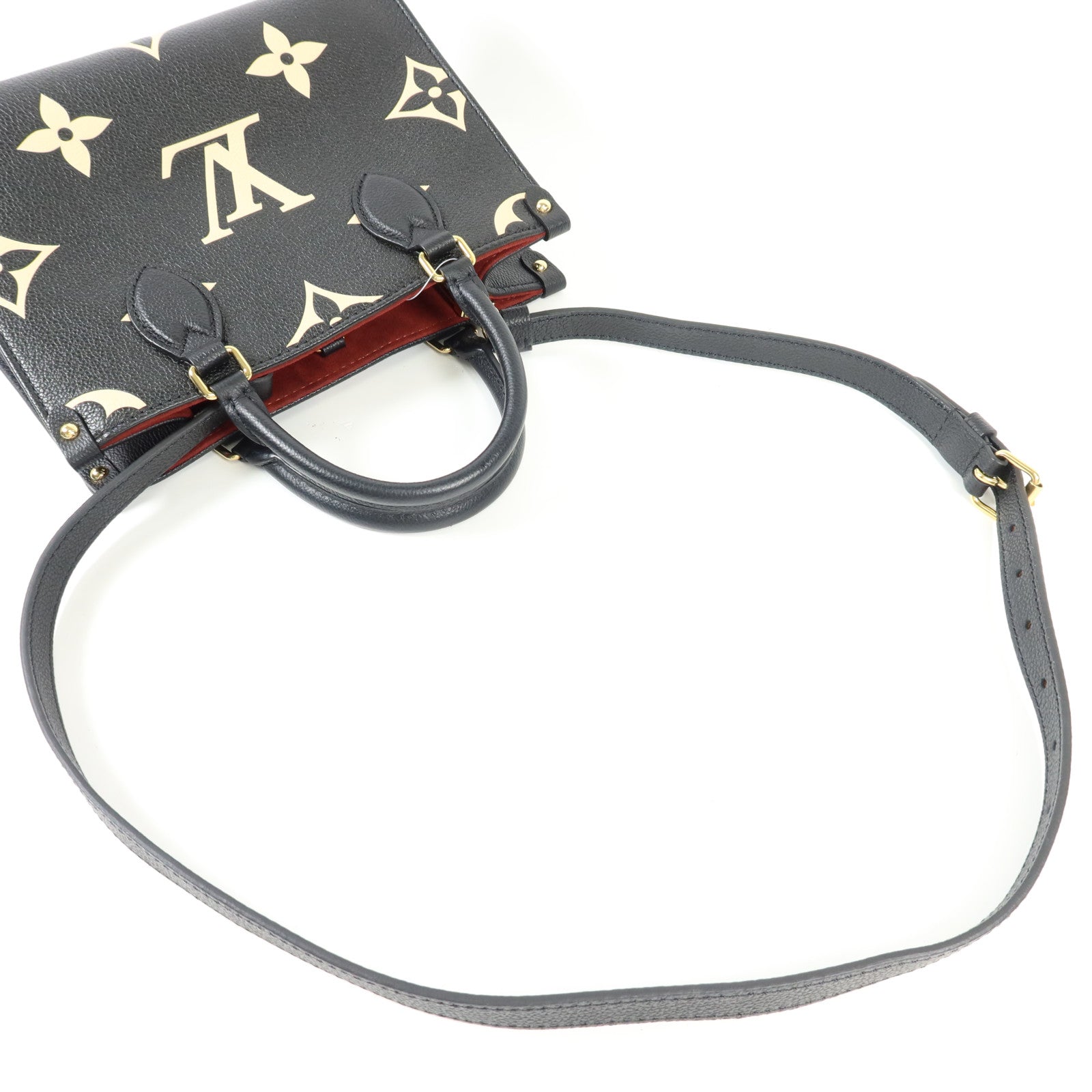 LOUIS VUITTON Monogram Empreinte On The Go PM金扣手挽肩背兩用袋