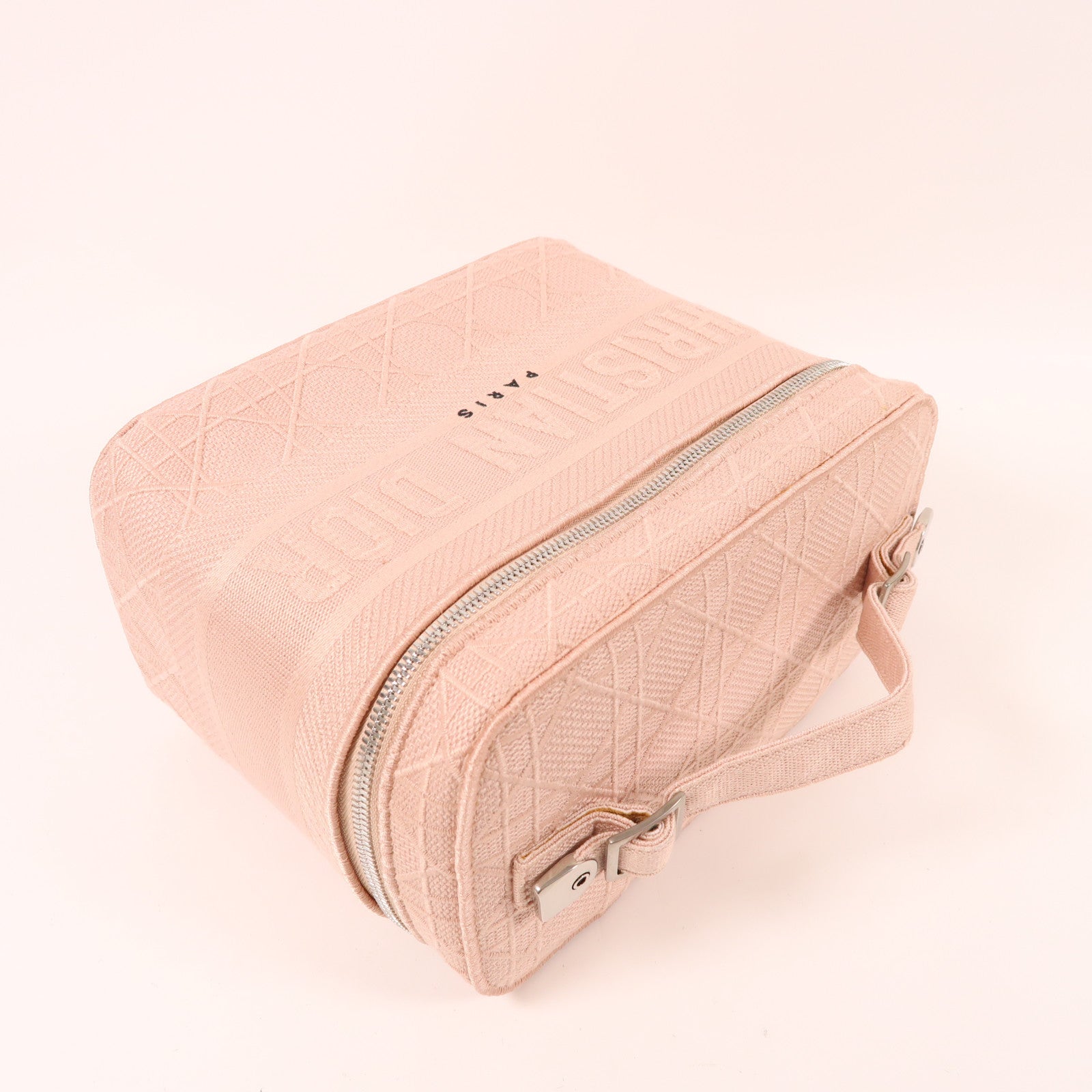 Dior 帆布Vanity Case銀扣手挽袋