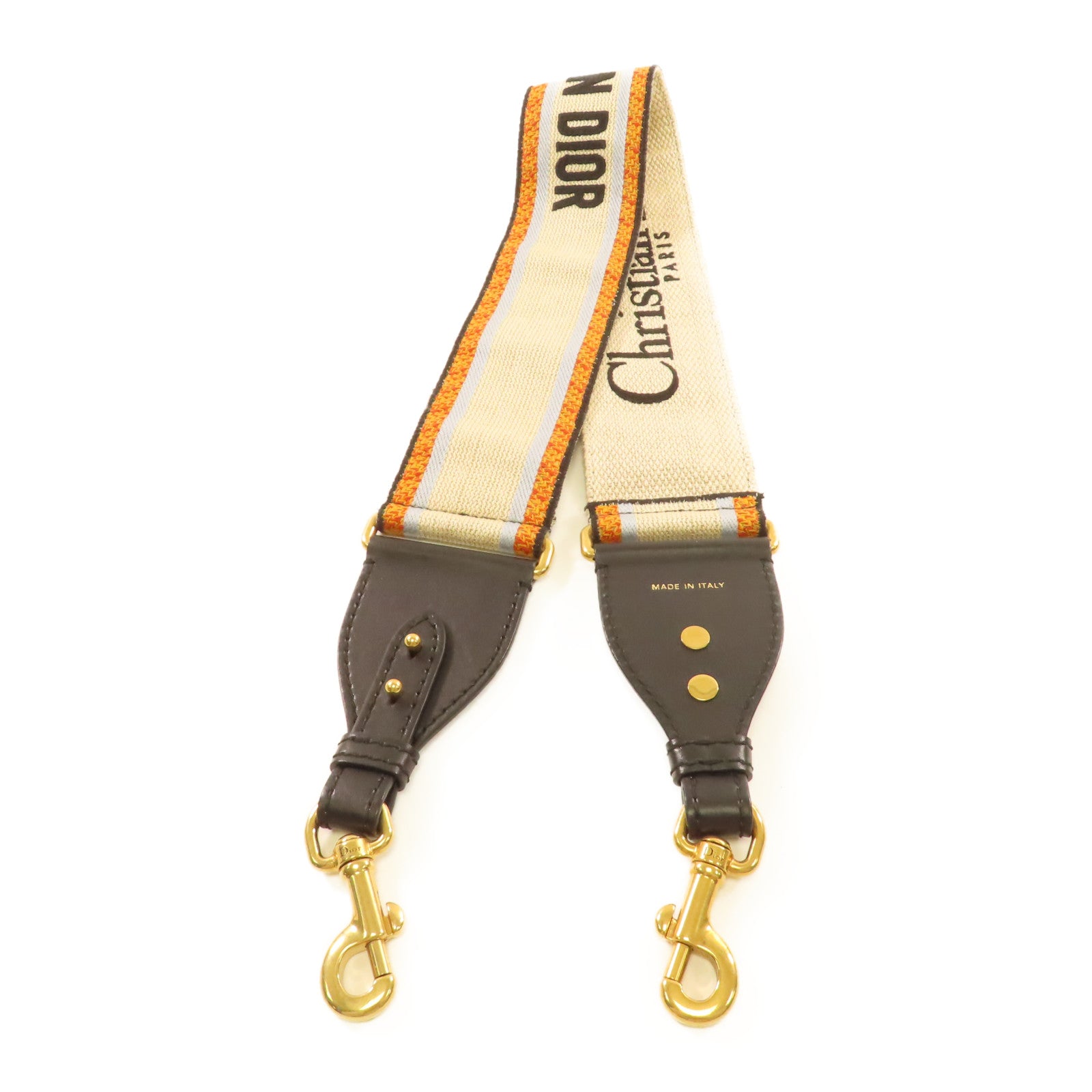 Dior 帆布Shoulder Strap金扣肩背帶米色