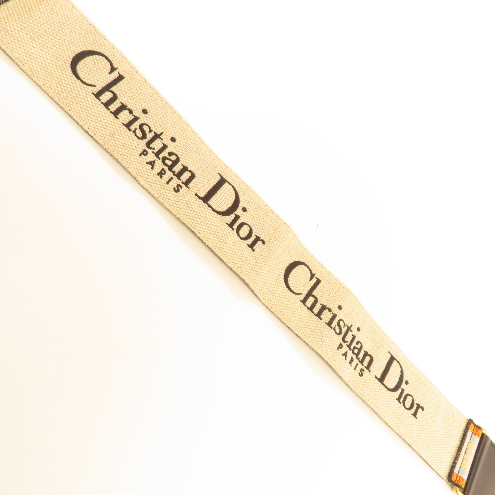 Dior 帆布Shoulder Strap金扣肩背帶米色