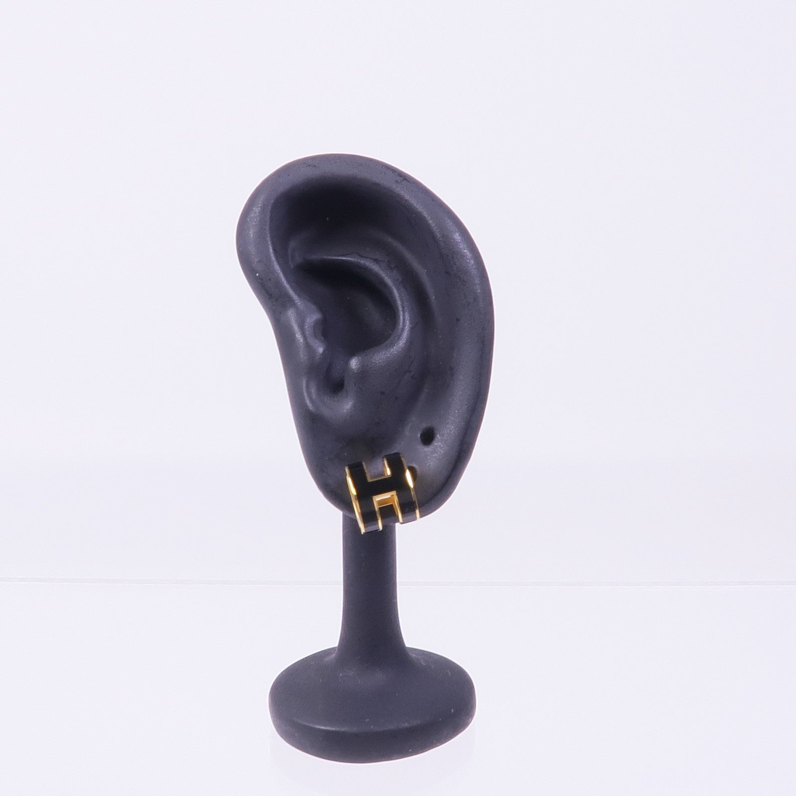 HERMES 金屬Pop H Earrings耳環Noir