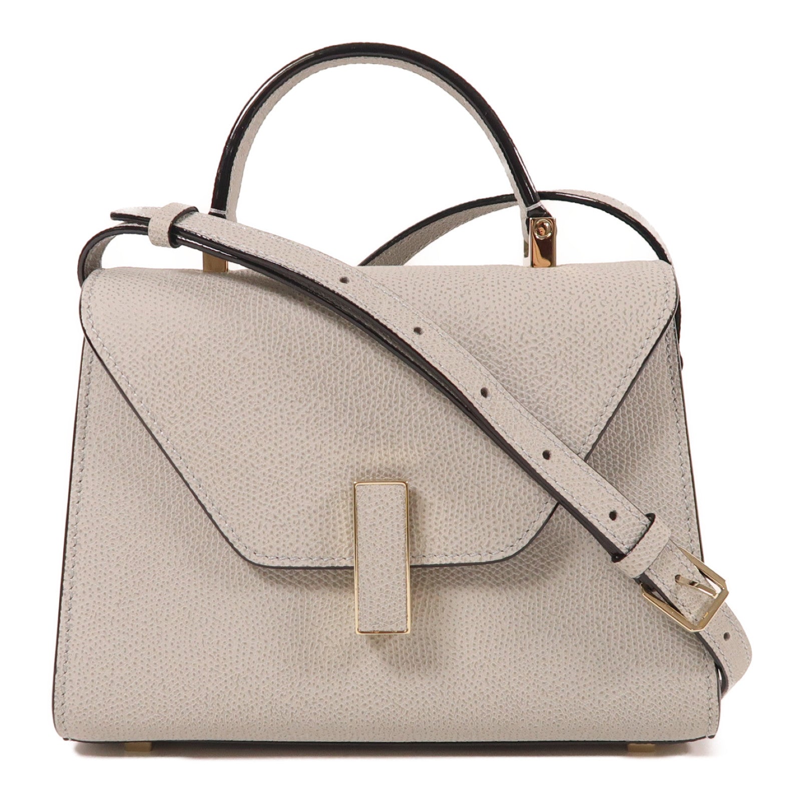 SELECTION 牛皮皮革Valextra Iside Top Handle Mini Bag金扣手挽肩背兩用袋