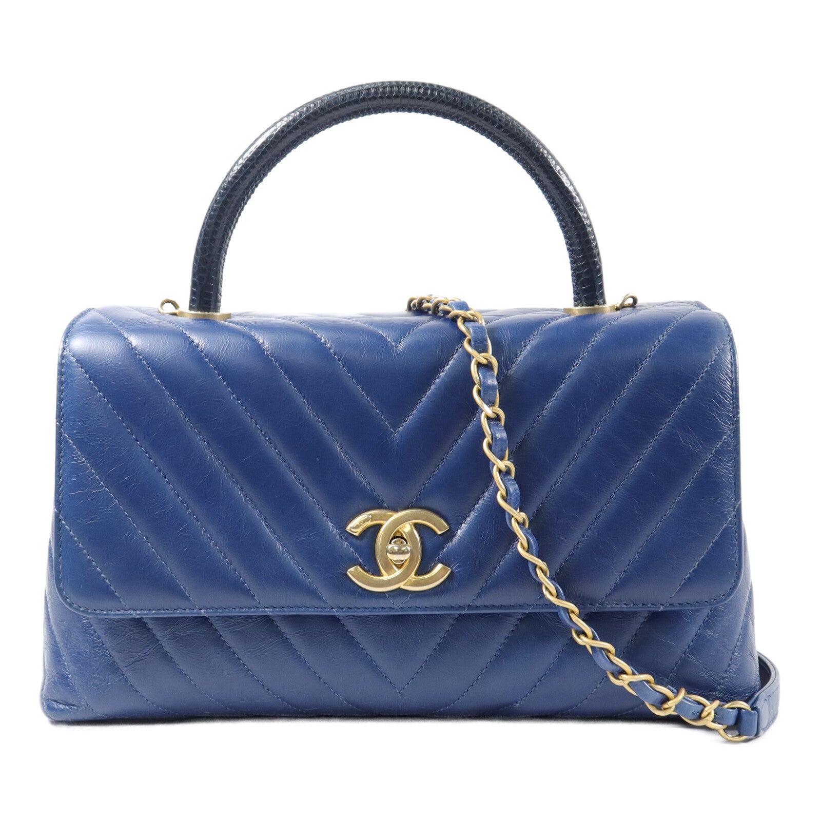 CHANEL 牛皮皮革Coco Handle Medium手挽肩背兩用袋