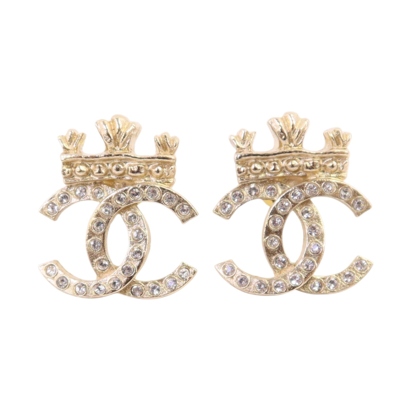 CHANEL 【激減優惠】金屬/水鑽Earrings金扣耳環
