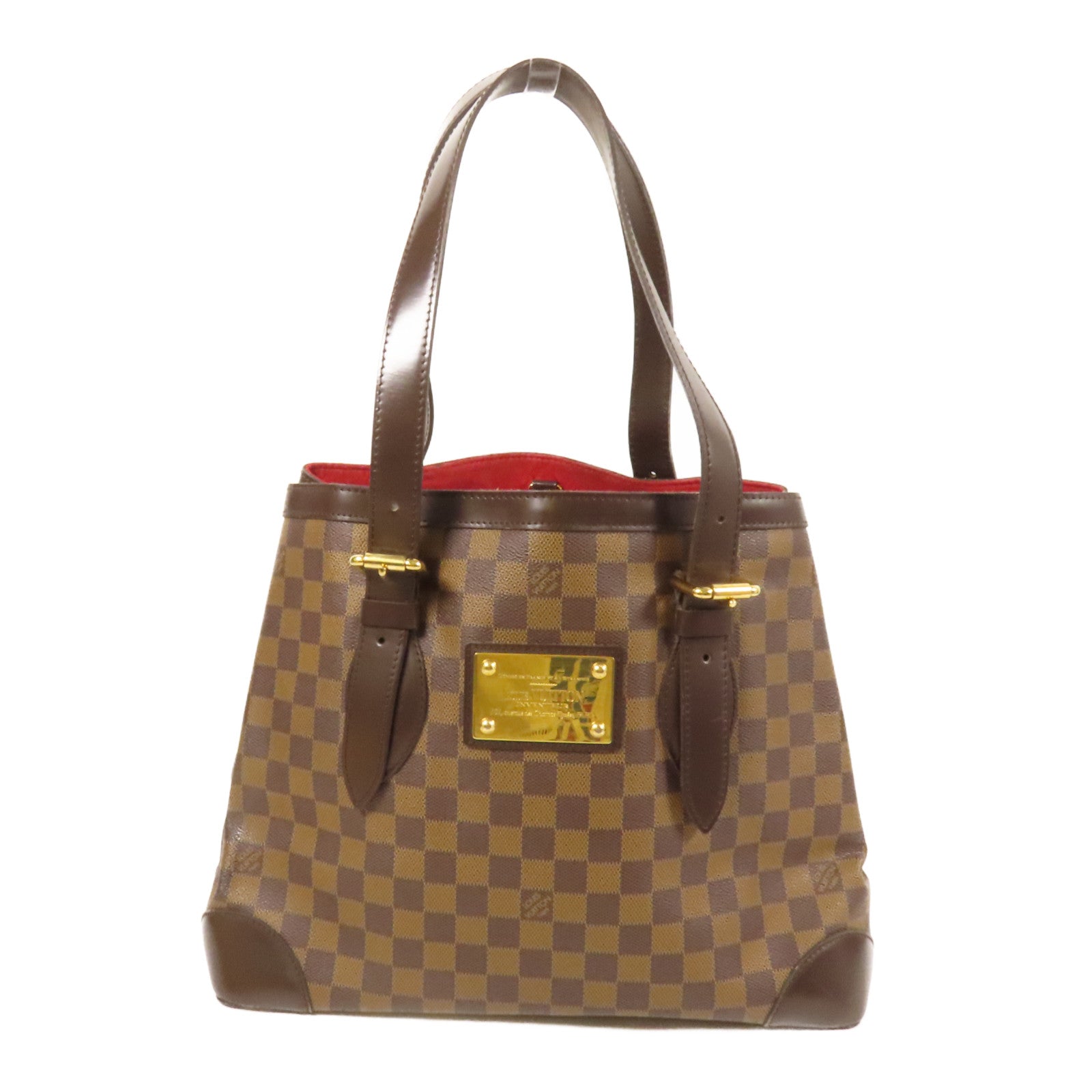 LOUIS VUITTON Damier Hampstead MM金扣手挽袋