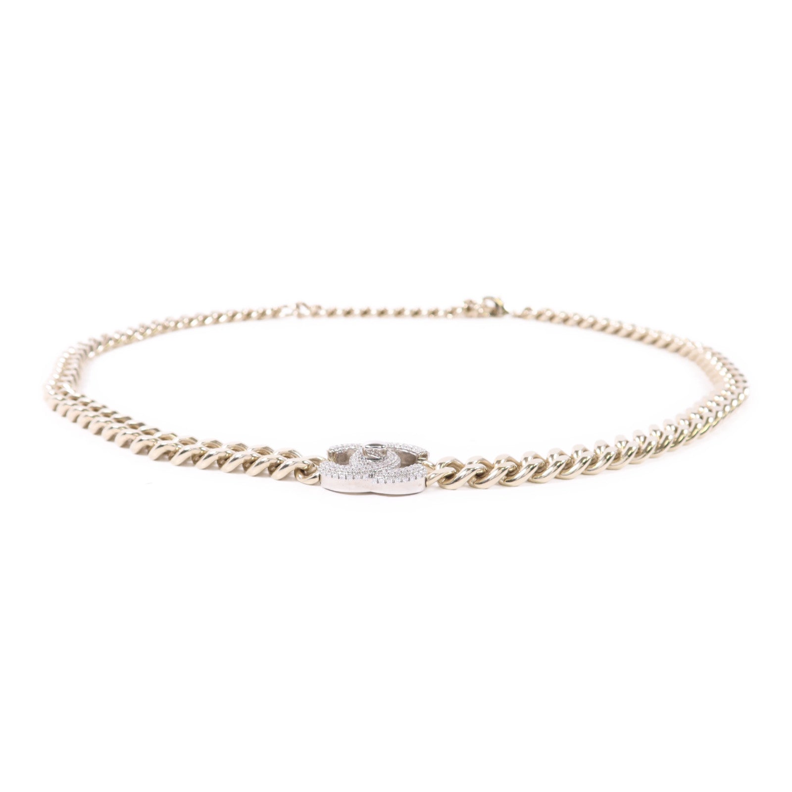 CHANEL 金屬/水晶Chain Belt鍊腰帶