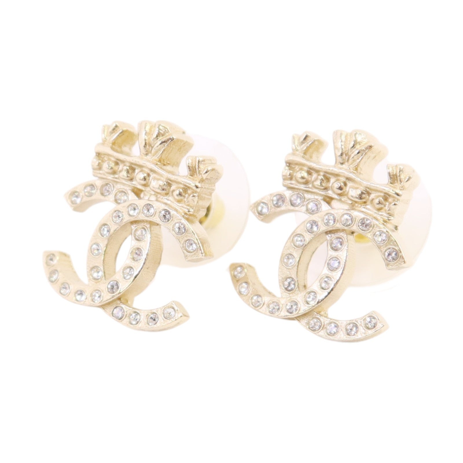 CHANEL 【激減優惠】金屬/水鑽Earrings金扣耳環