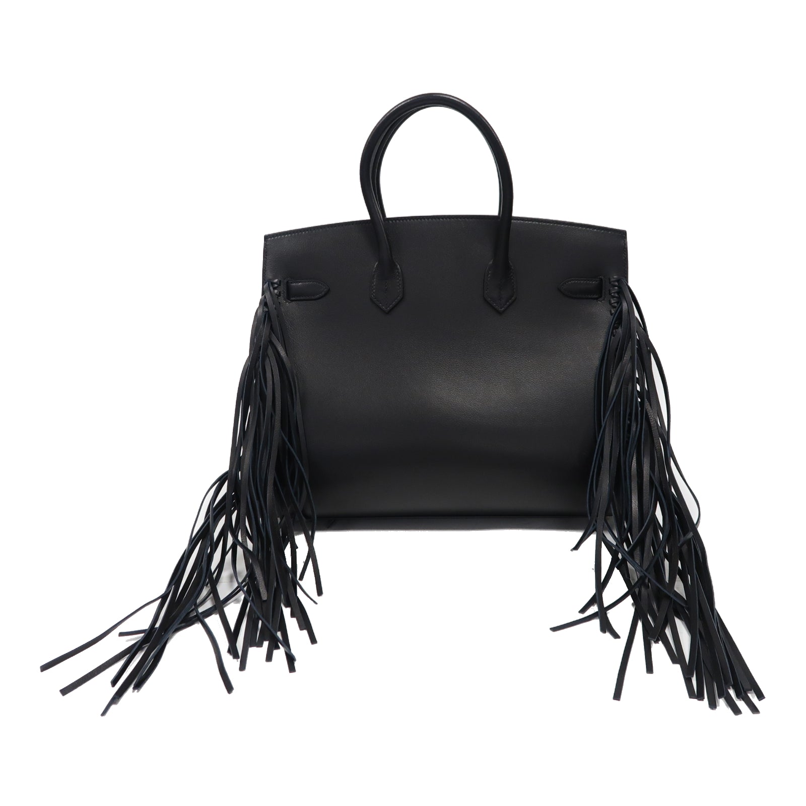 HERMES 【激減優惠】皮革Birkin 35銀扣手挽袋黑色