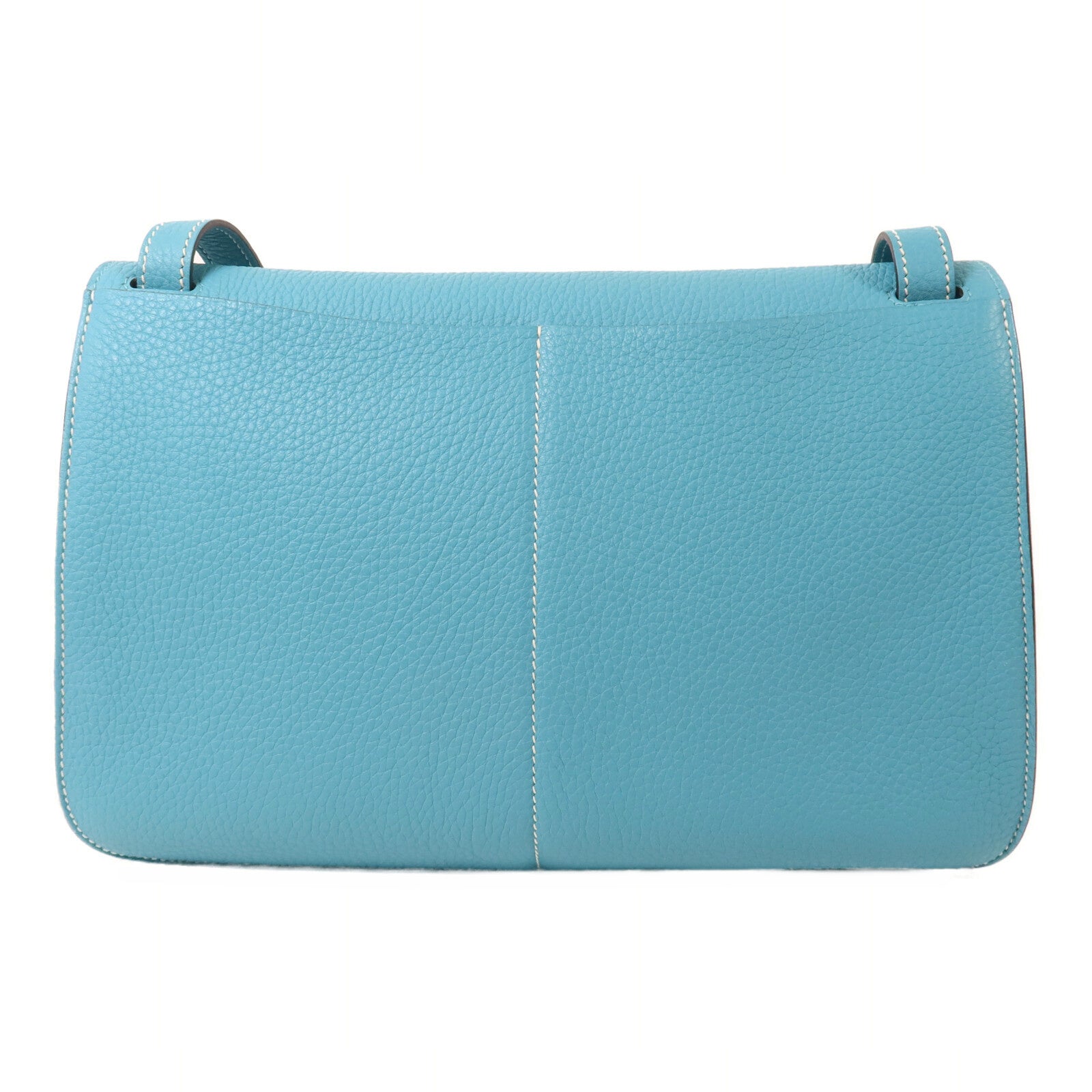 HERMES Clemence皮革Halzan 31手挽肩背兩用袋Bleu Saint Cyr