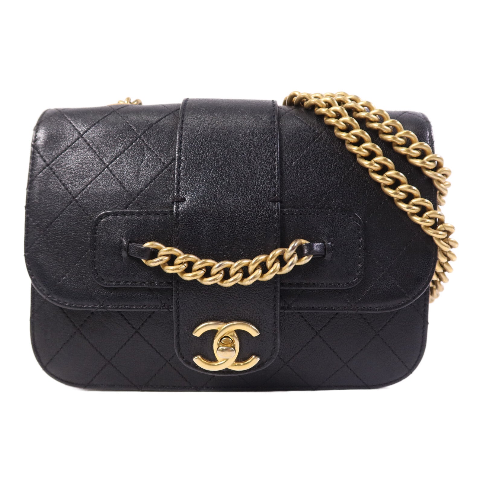CHANEL 【激減優惠】牛皮皮革Chain Shoulder Bag金扣鏈帶肩背袋