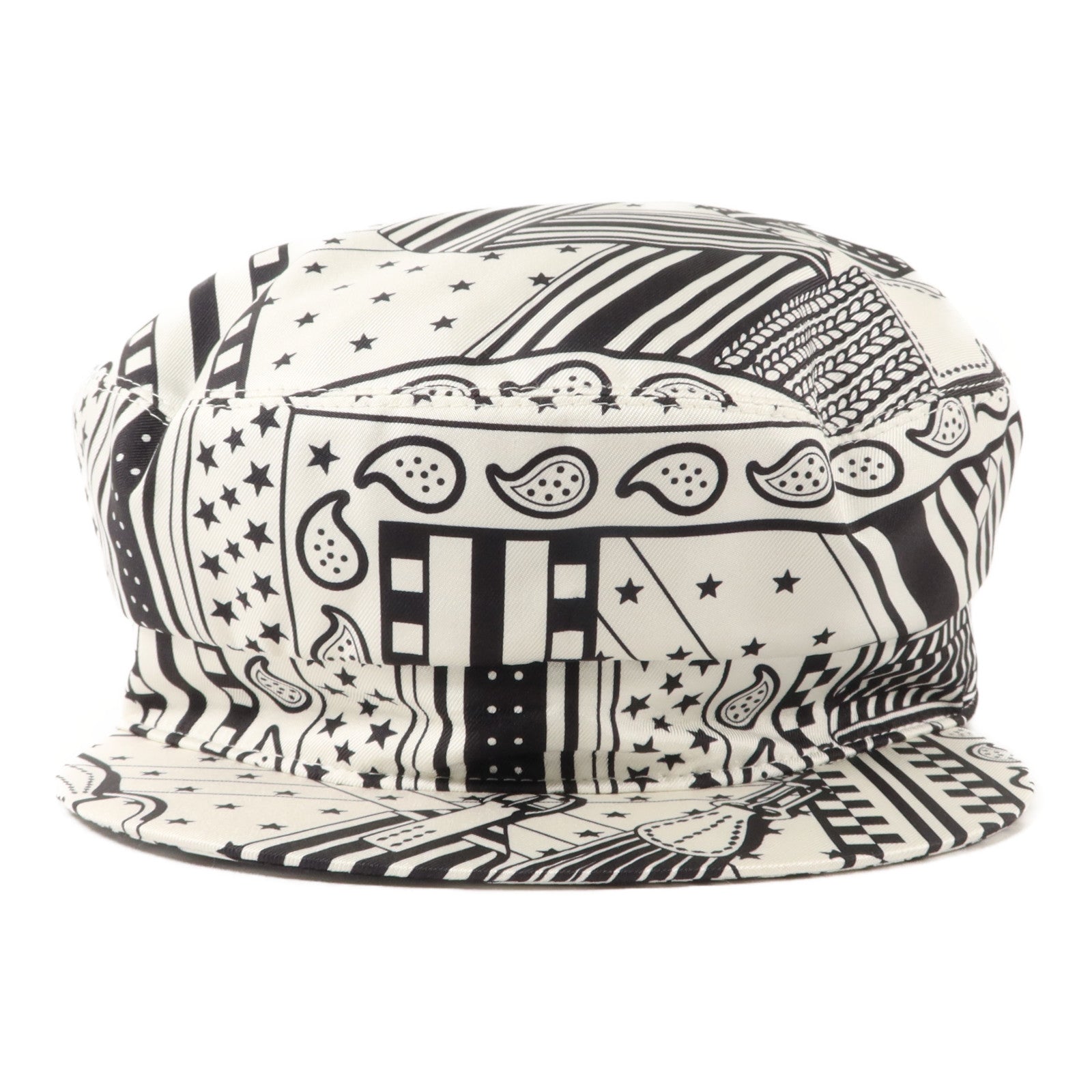 HERMES 絲質/棉質Iris Zigzag Deauville Hat帽子
