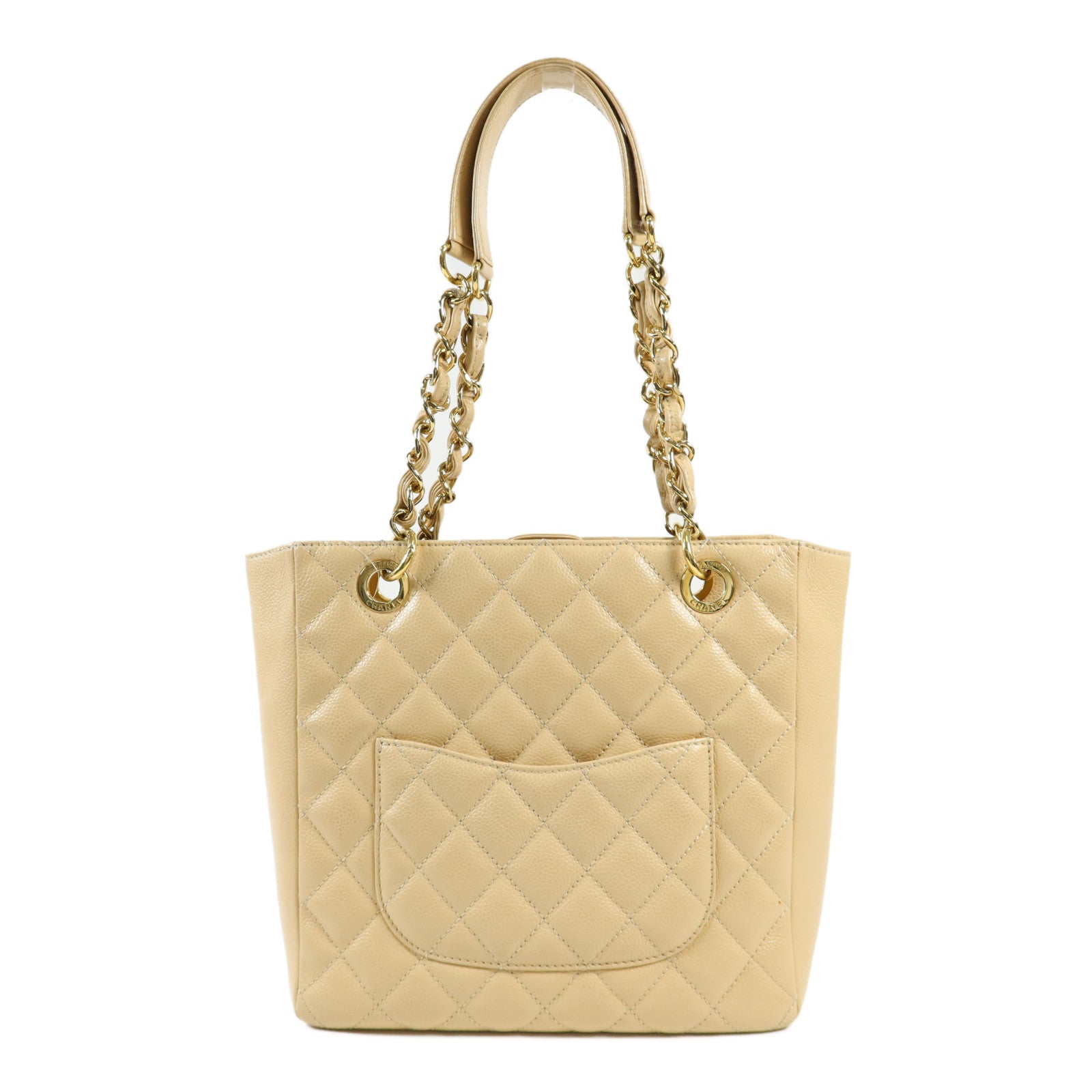 CHANEL 牛皮皮革PST Petite Shopping Tote Bag金扣肩背袋