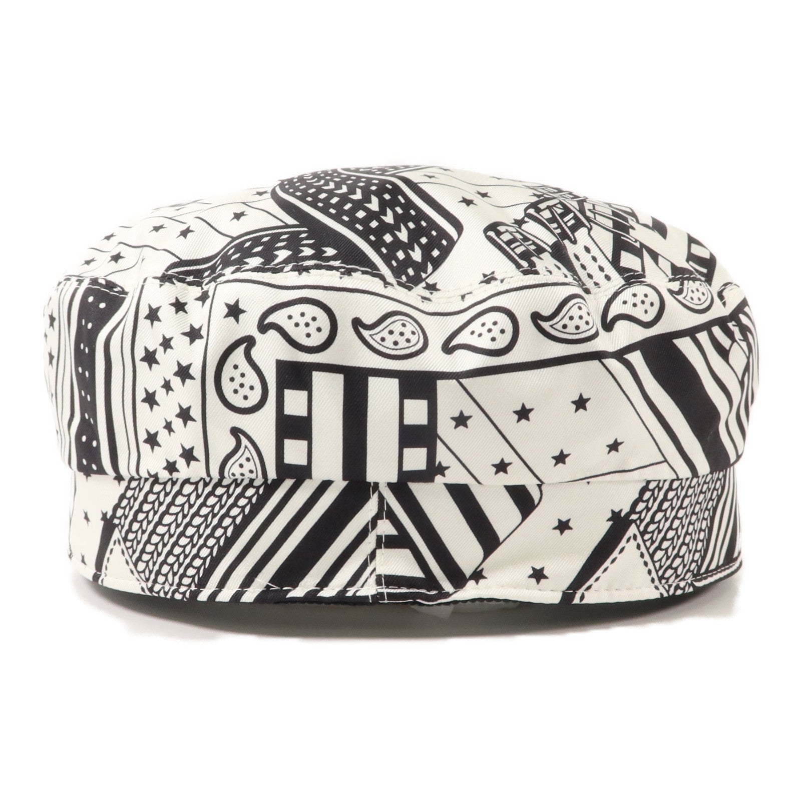 HERMES 絲質/棉質Iris Zigzag Deauville Hat帽子