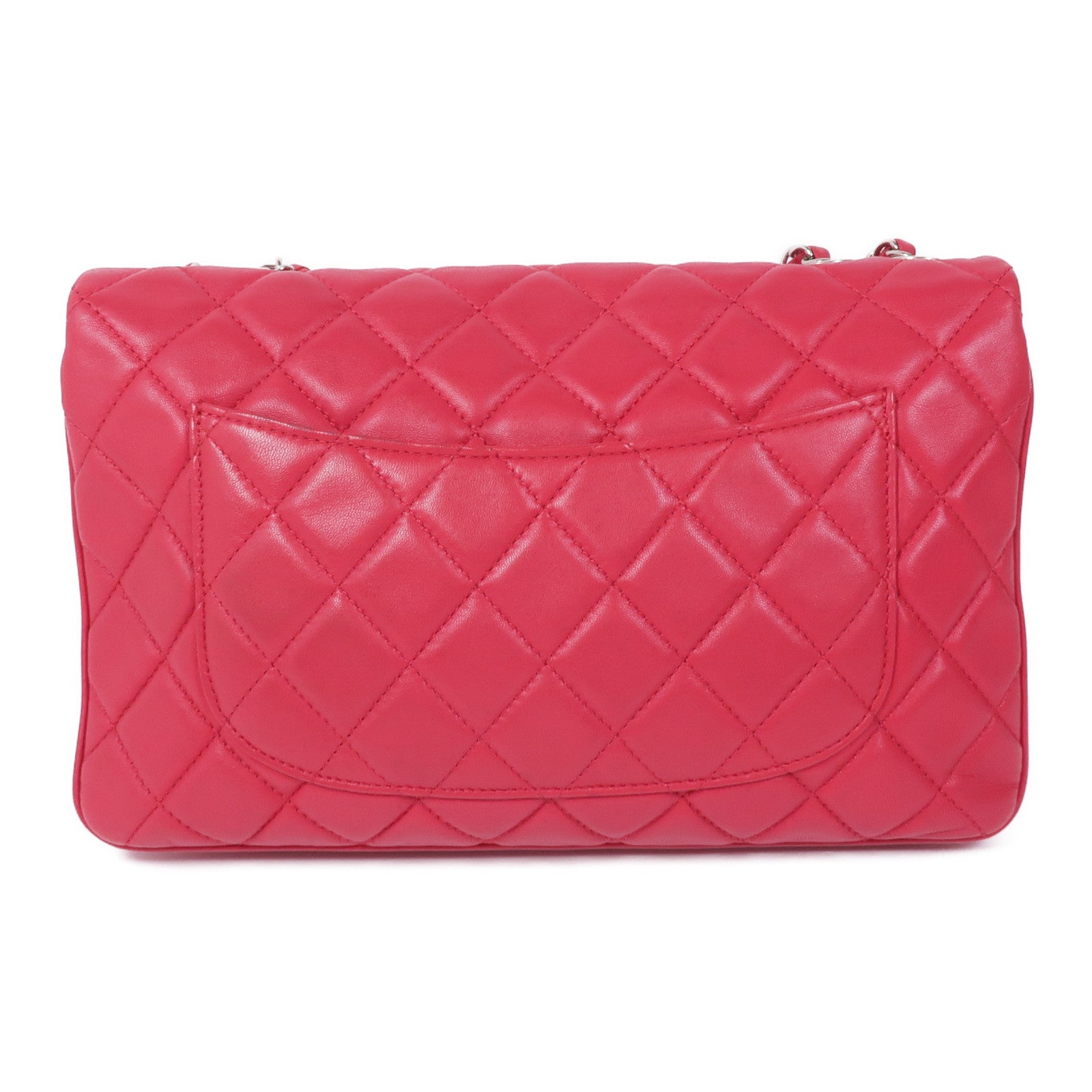 CHANEL 羊皮皮革Chain Shoulder銀扣鏈帶肩背袋