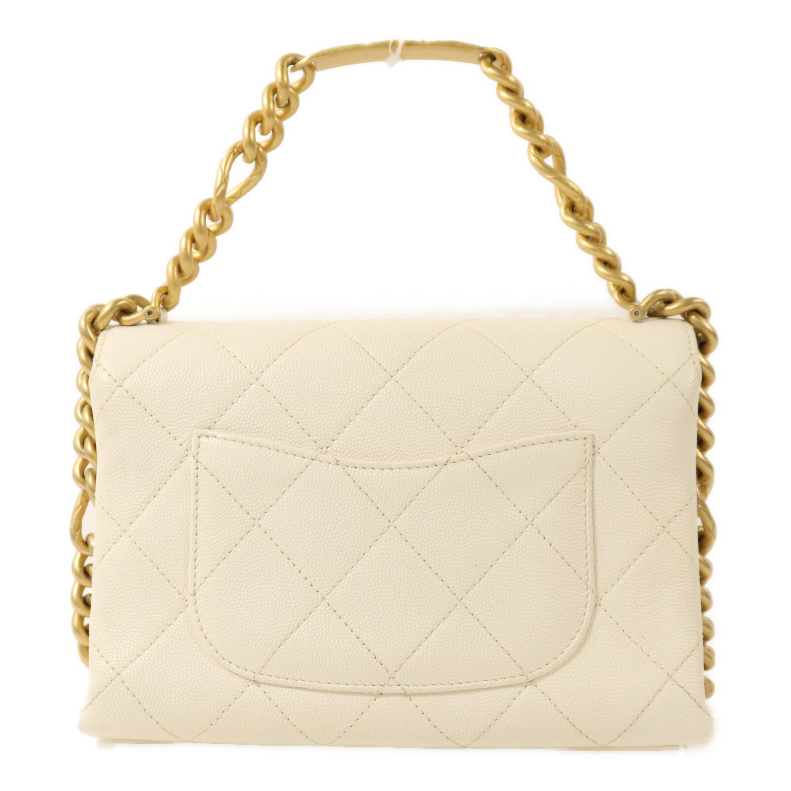 CHANEL 【激減優惠】牛皮皮革Chain Shoulder金扣鏈帶手挽肩背兩用袋