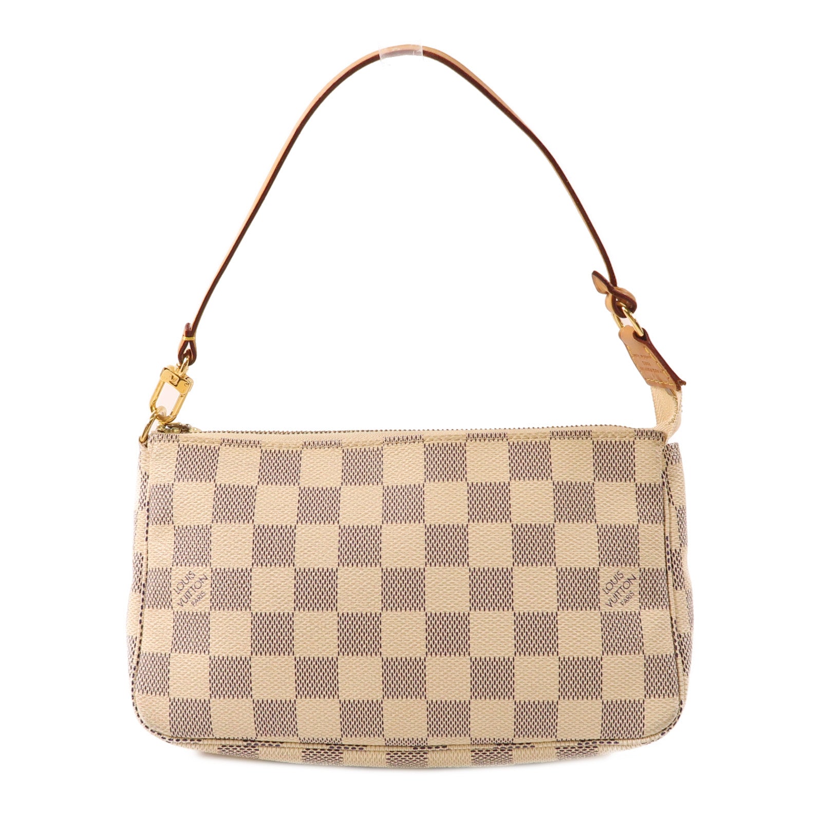 LOUIS VUITTON 【激減優惠】Damier Azur Pochette Accessoires Bag金扣肩背袋白色