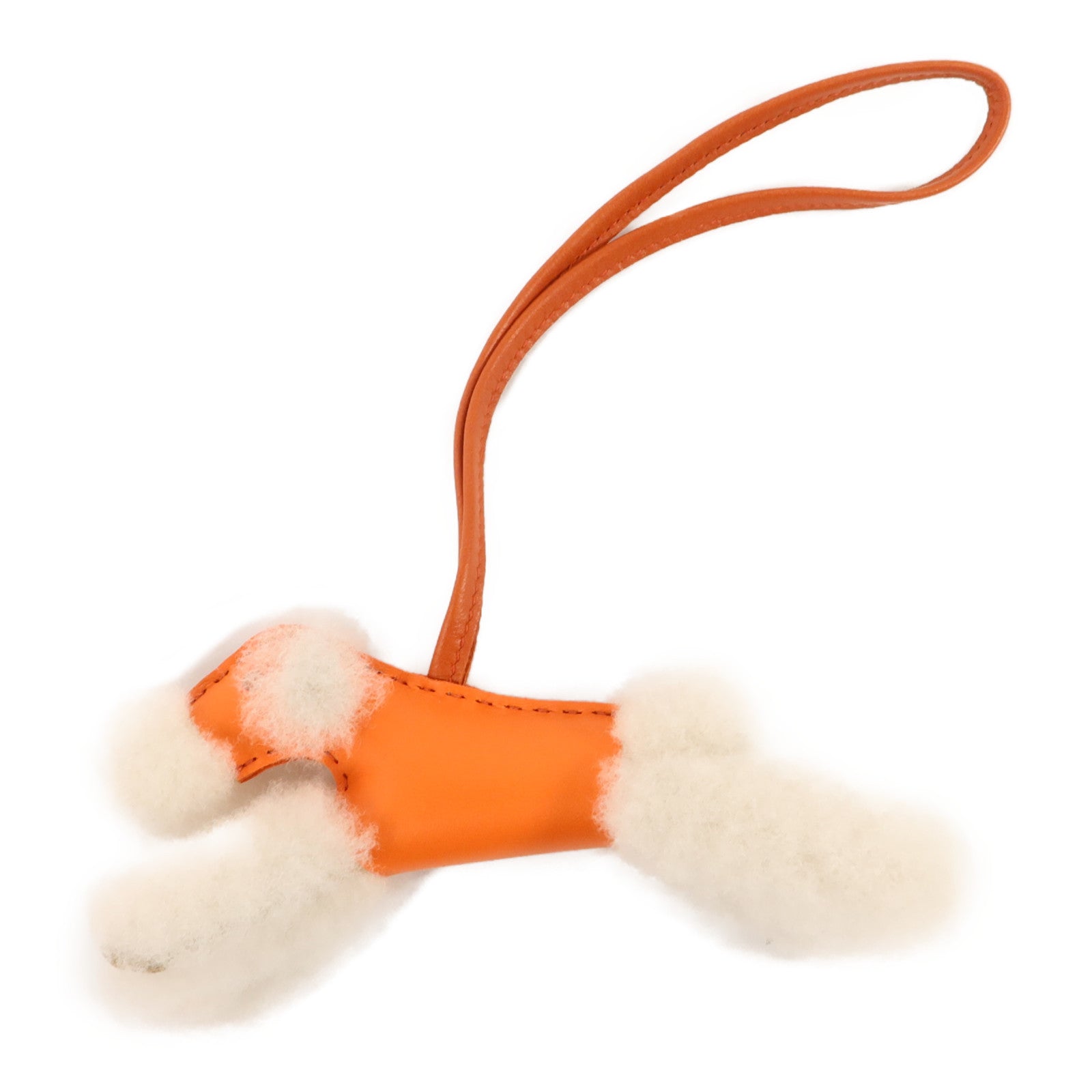 HERMES Milo皮革/Merinos羊毛Budy Charm掛飾Capucine/Sienne