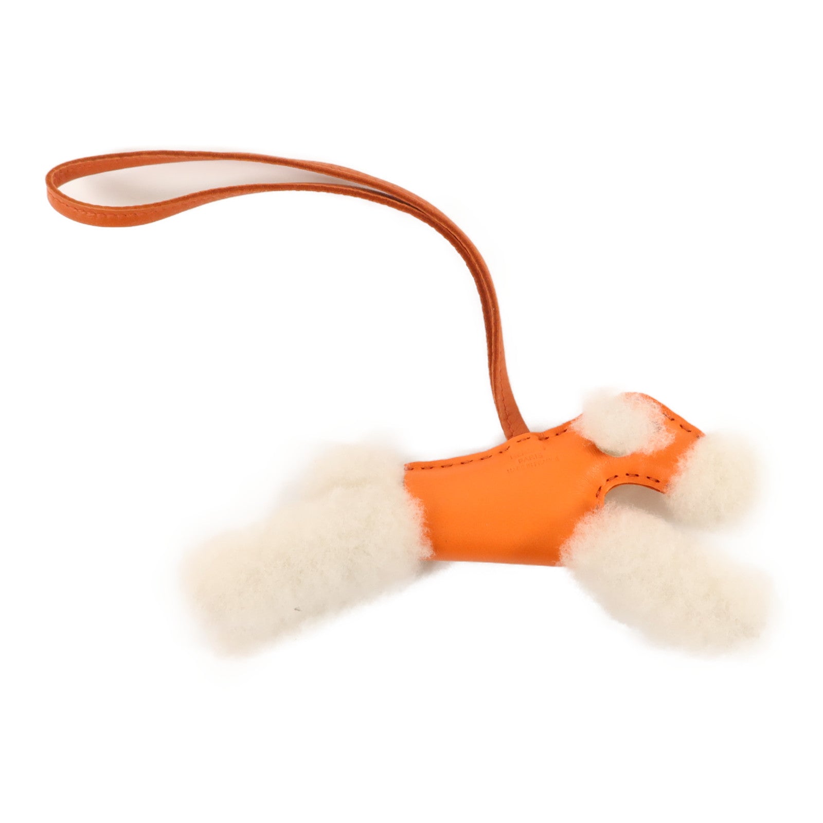 HERMES Milo皮革/Merinos羊毛Budy Charm掛飾Capucine/Sienne