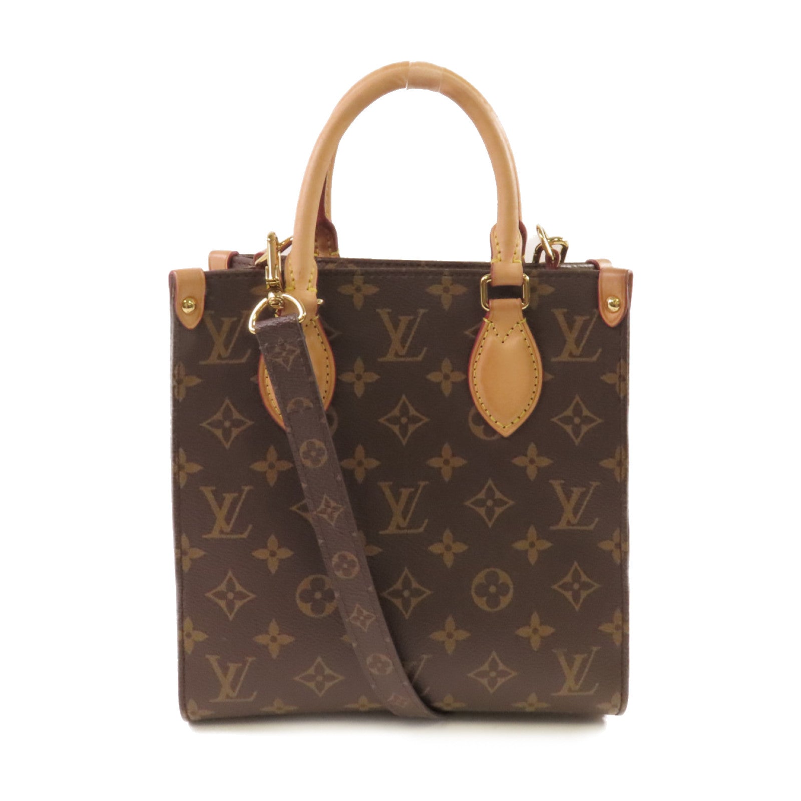 LOUIS VUITTON 【激減優惠】Monogram Sac Plat BB 2Way Shoulder Bag金扣手挽肩背兩用袋啡色