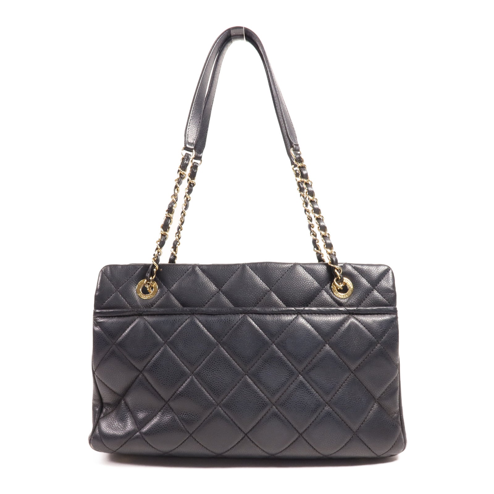 CHANEL 牛皮皮革Tote Bag金扣肩背袋