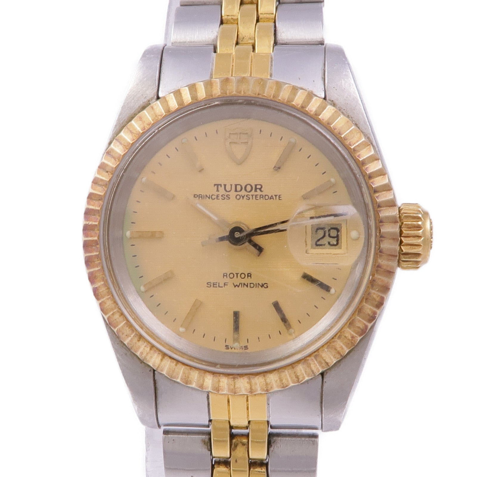 TUDOR Prince Oysterdate 92413 Automatic Watch 18K Yellow Gold Stainless Steel