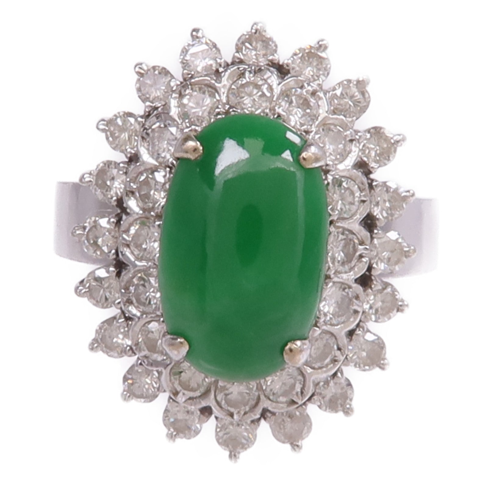 JEWELRY 14K白金Jade Diamond Ring翡翠/鑽石戒指
