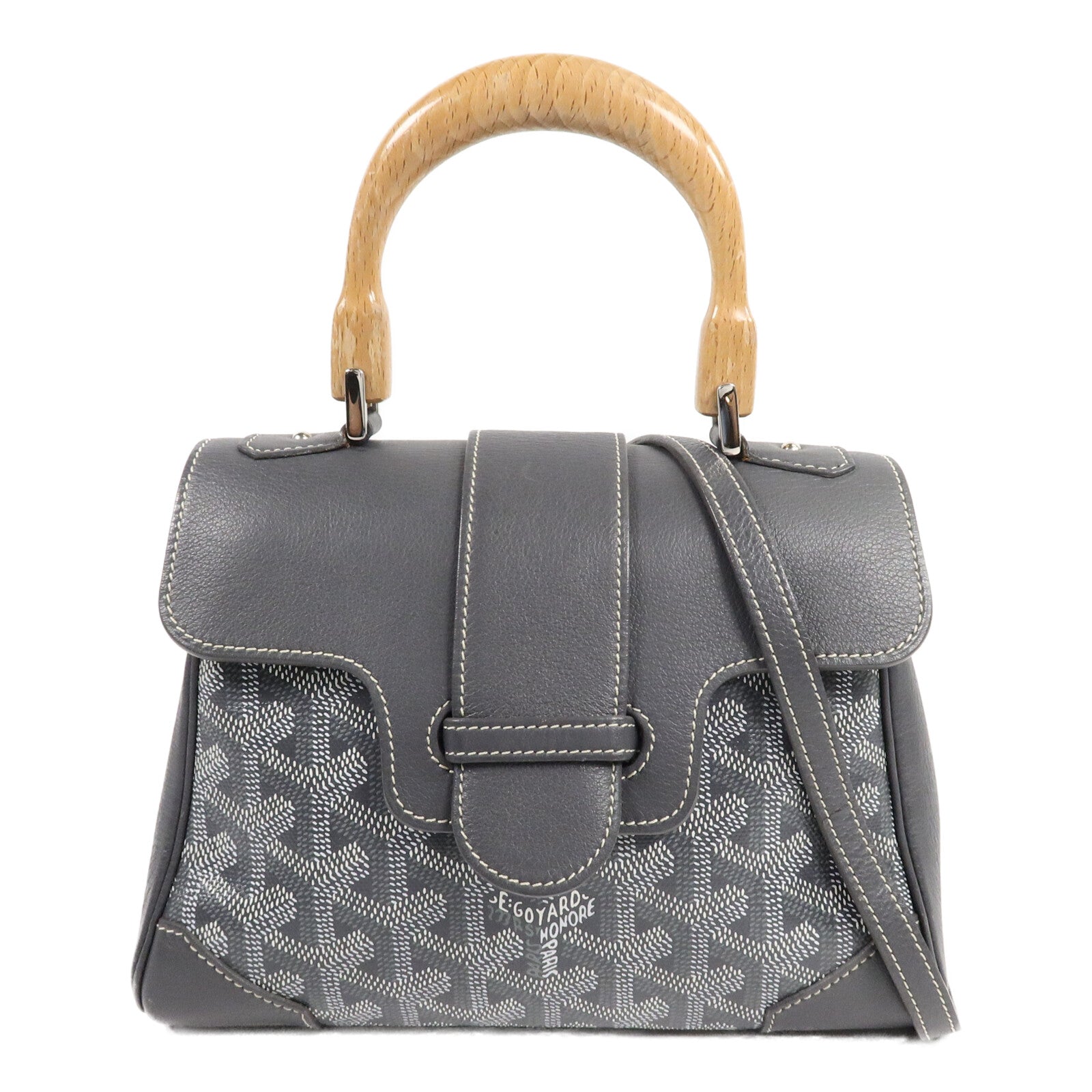 GOYARD 塗層帆布/牛皮皮革Saigon手挽肩背兩用袋