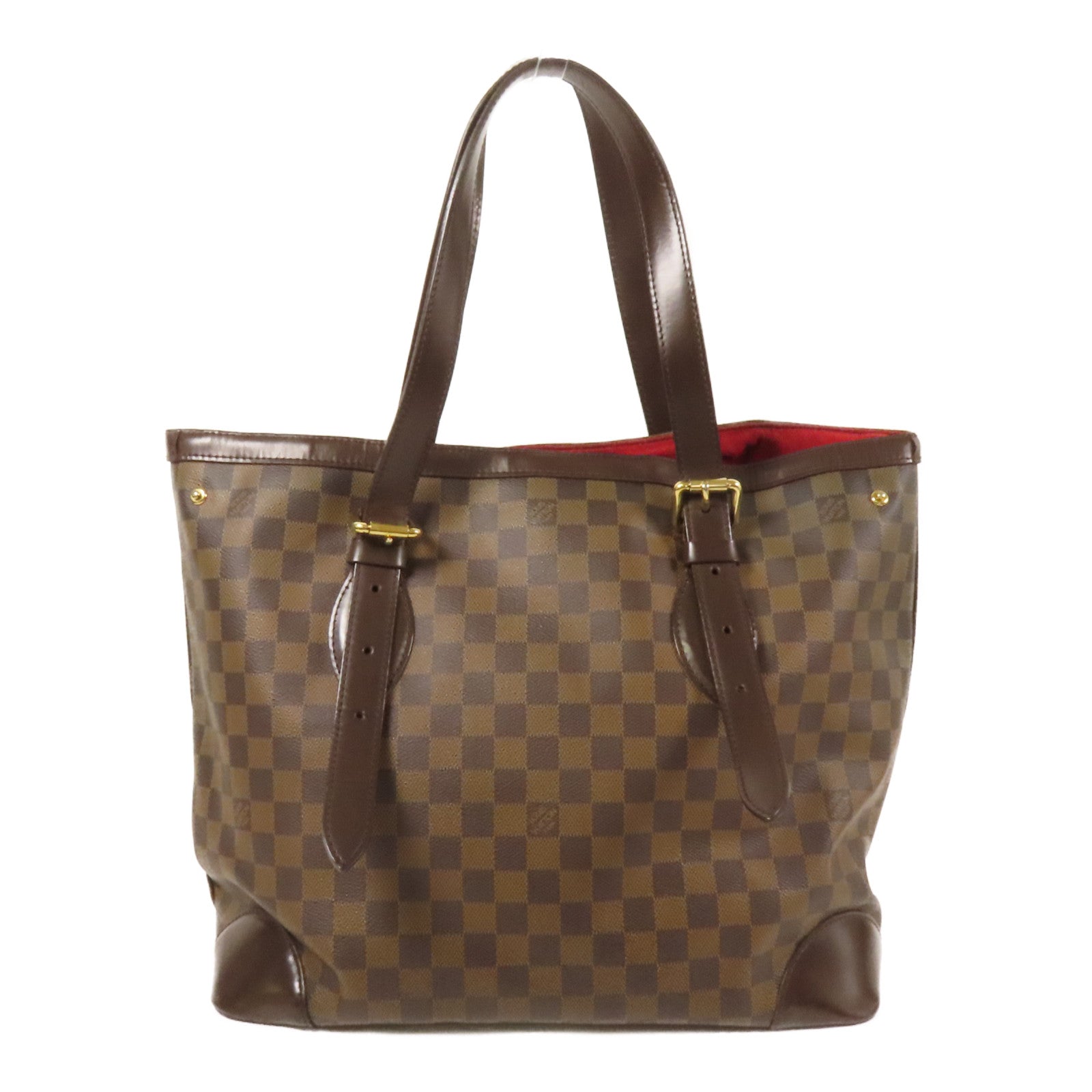 LOUIS VUITTON Damier Hampstead 金扣手挽袋