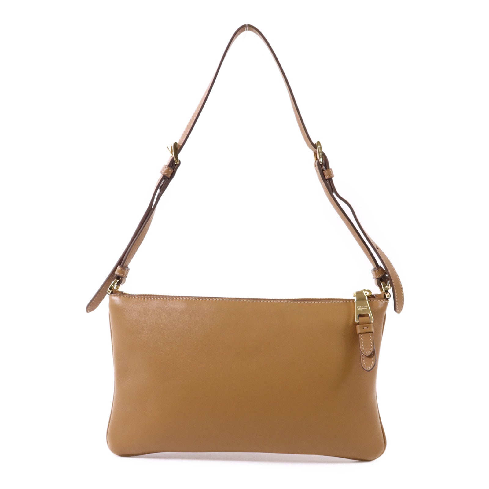 PRADA 牛皮皮革Shoulder Pouch金扣肩背袋