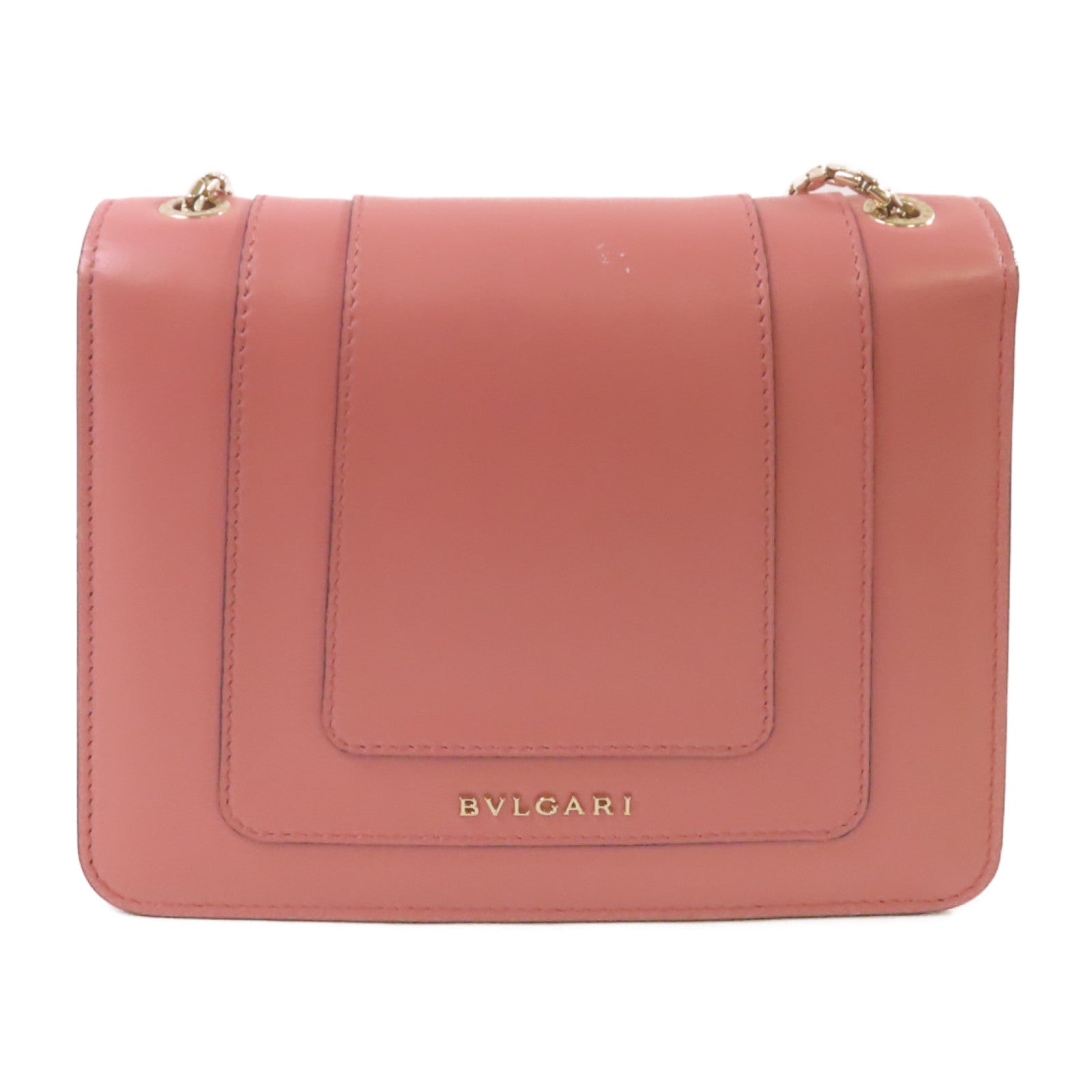 BVLGARI 【激減優惠】牛皮皮革Serpenti Forever Small Shoulder Bag銀扣鏈帶肩背粉紅色