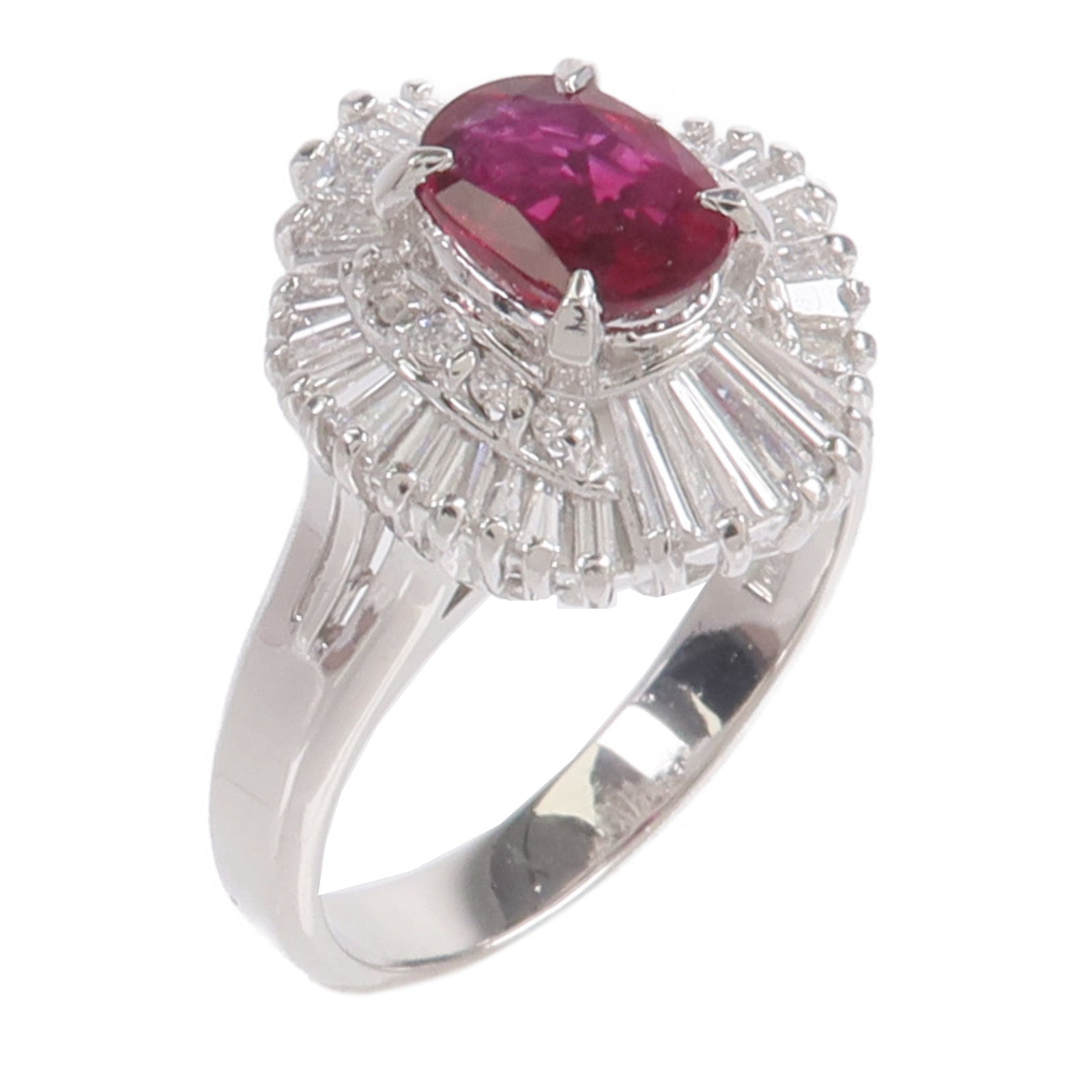 JEWELRY PT900鉑金Ruby Diamond Ring紅寶石鑽石戒指