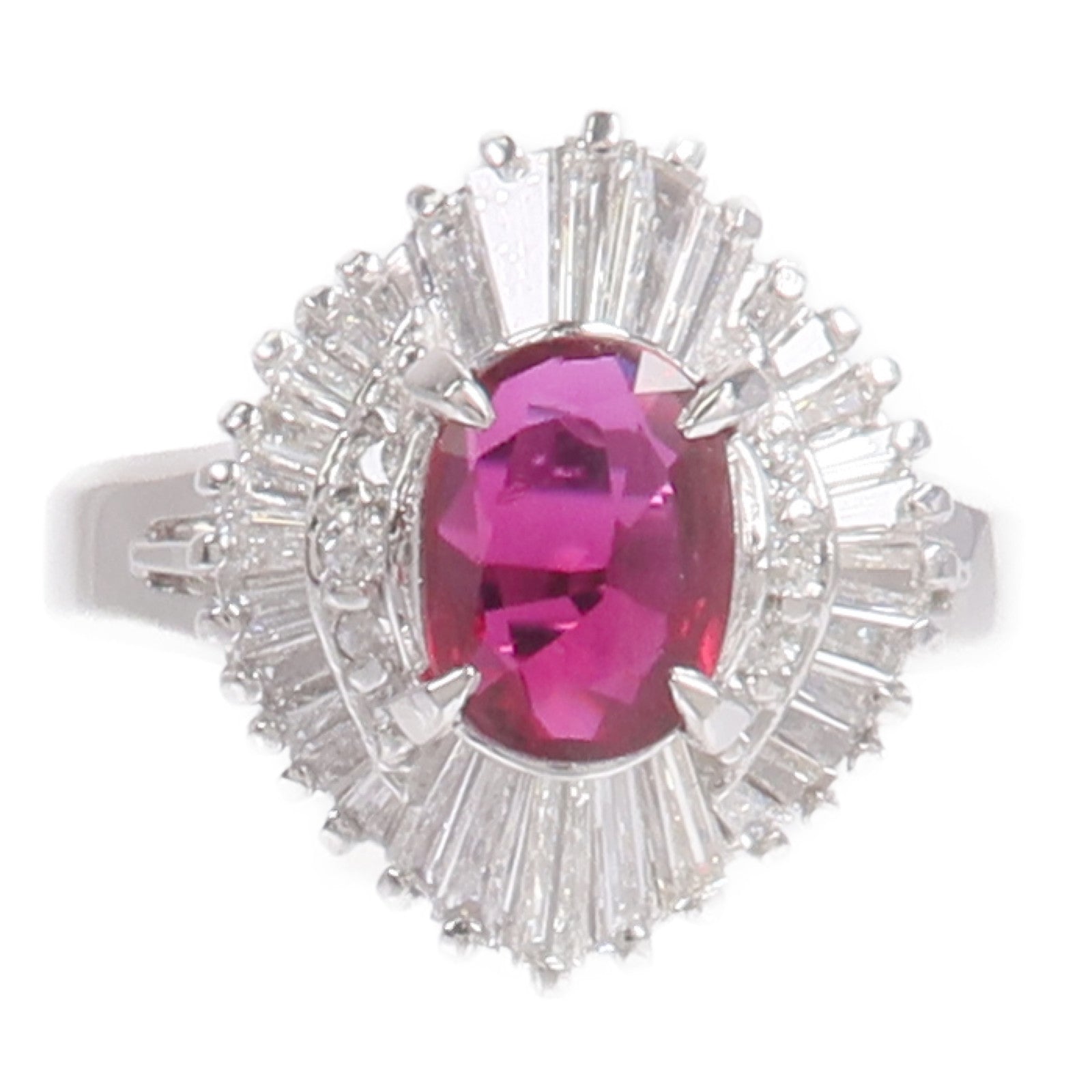 JEWELRY PT900鉑金Ruby Diamond Ring紅寶石鑽石戒指