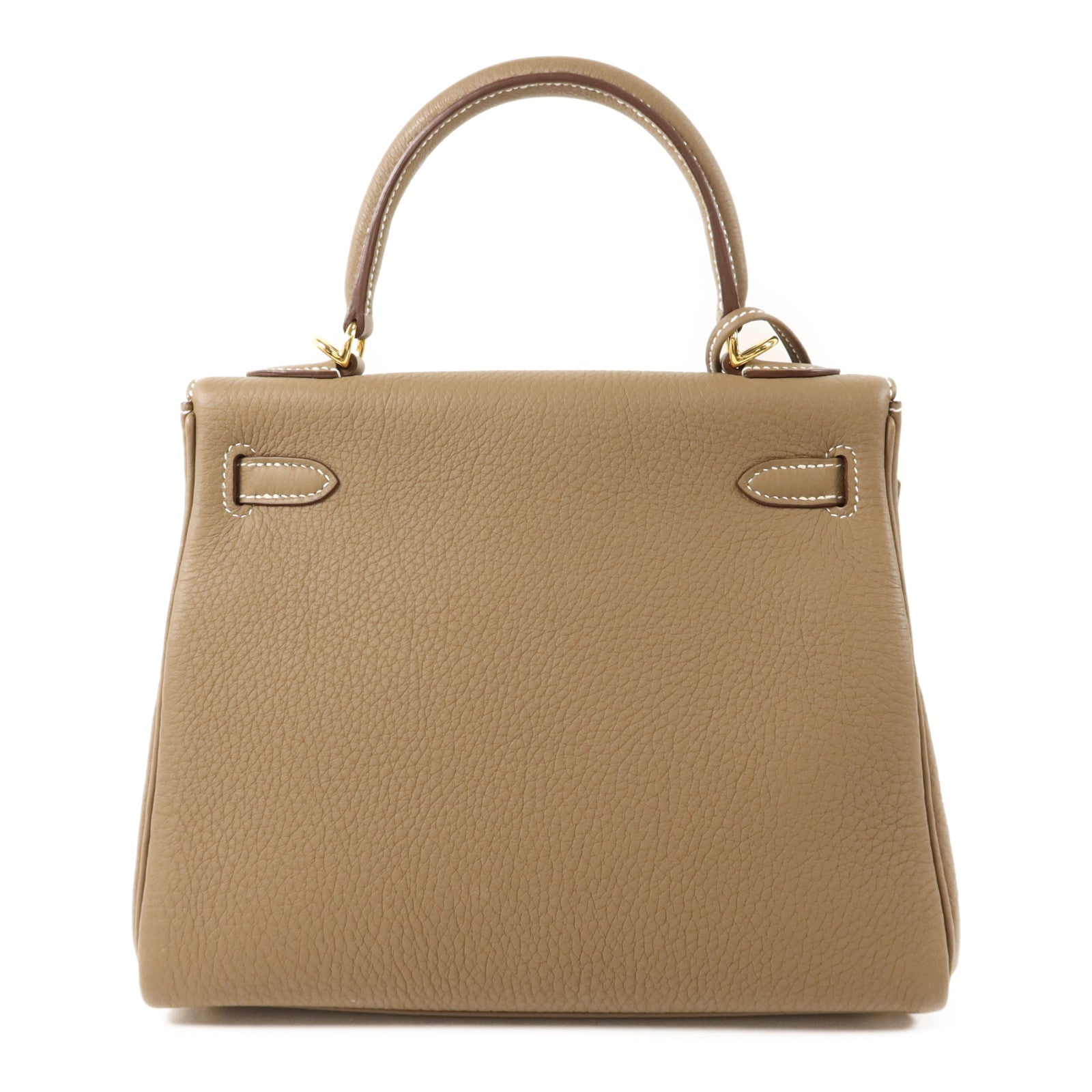HERMES 【激減優惠】Togo皮革Kelly 25金扣手挽肩背兩用袋Etoupe