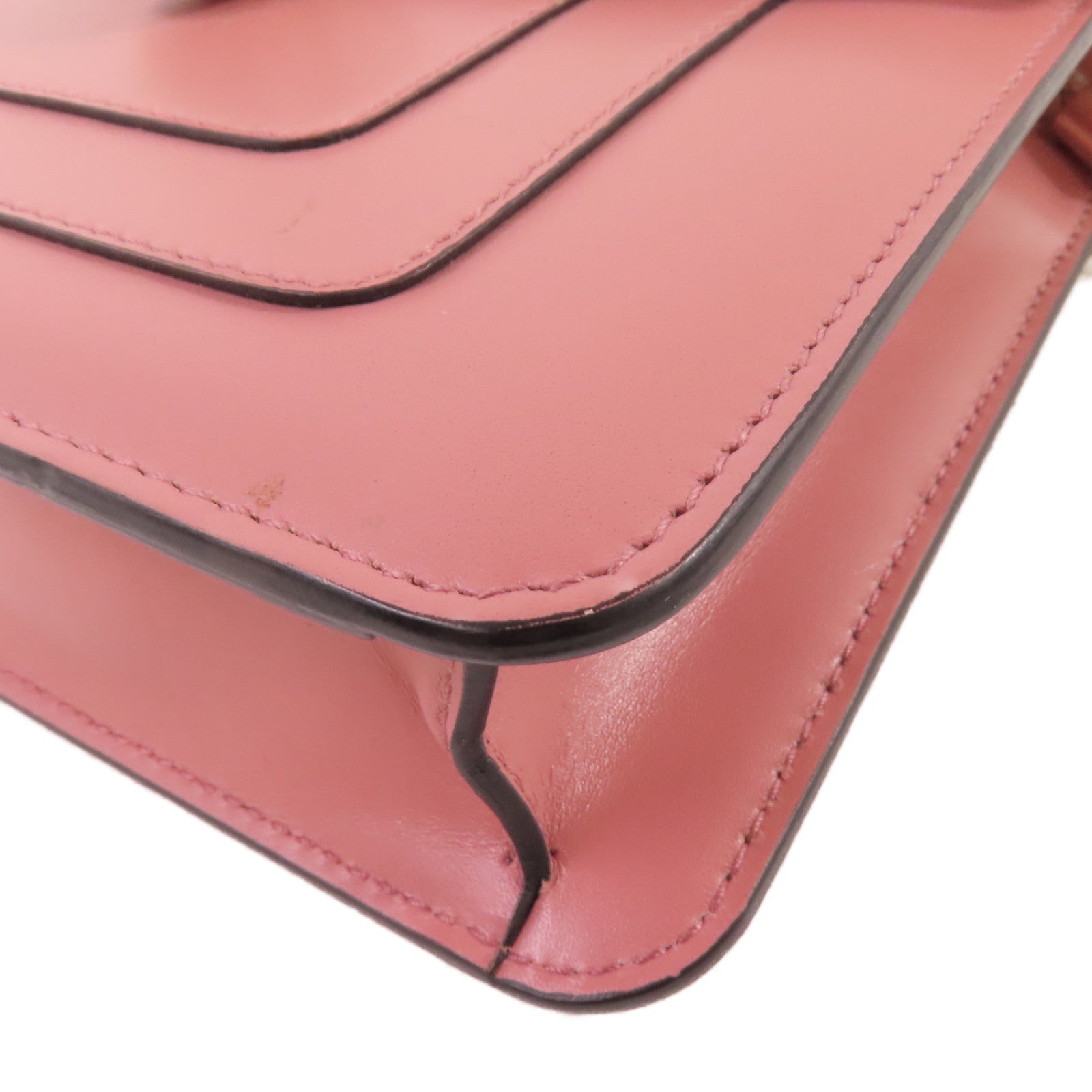 BVLGARI 【激減優惠】牛皮皮革Serpenti Forever Small Shoulder Bag銀扣鏈帶肩背粉紅色