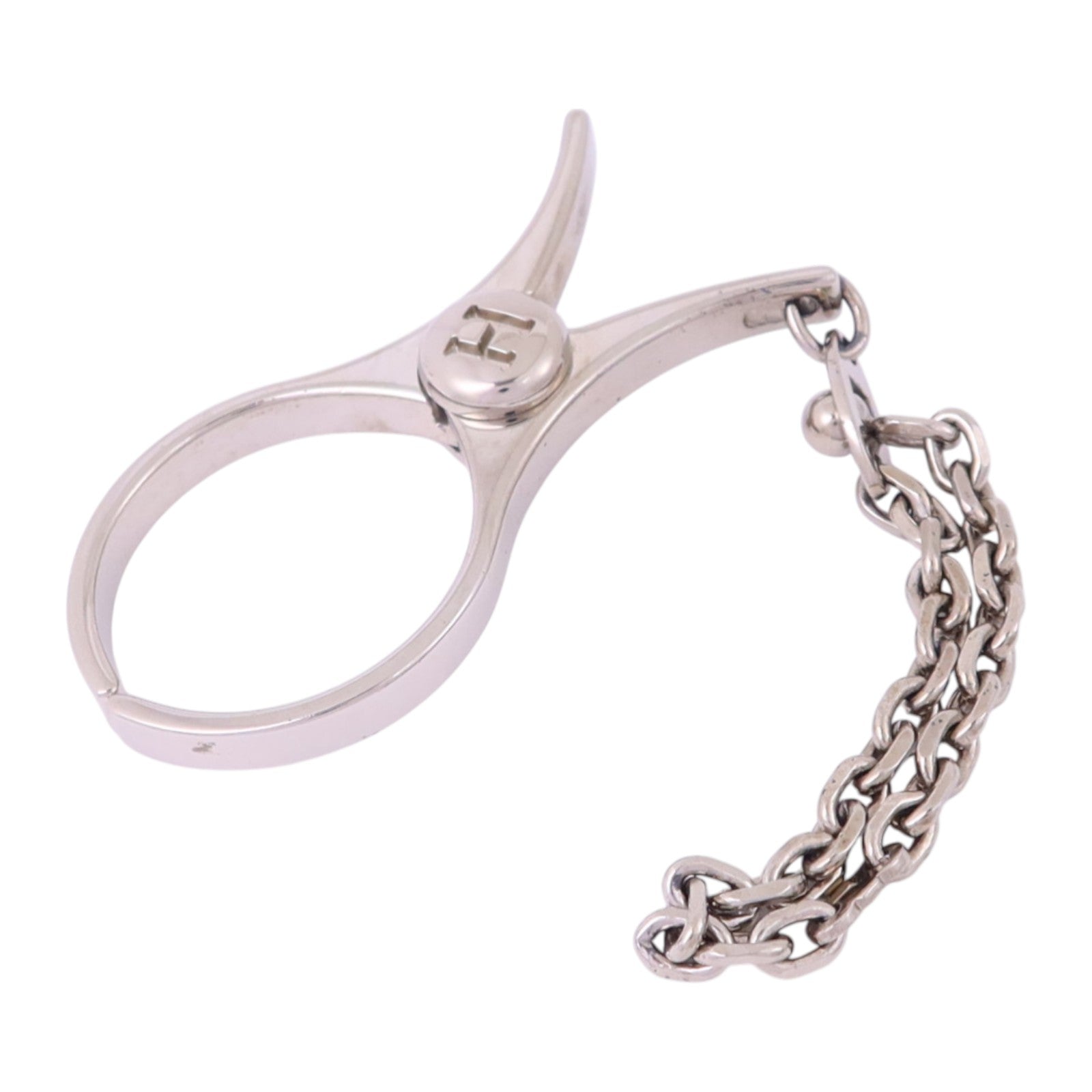 HERMES 金屬Filou Glove Clip Charm銀扣掛飾