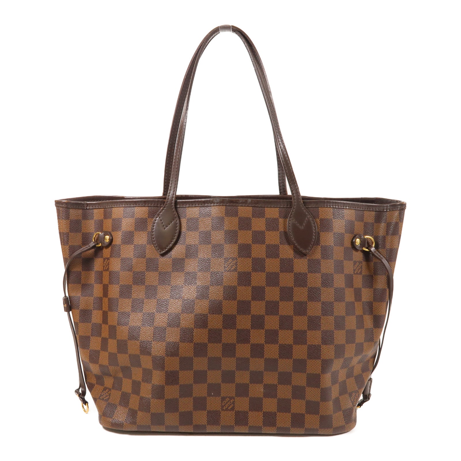 LOUIS VUITTON Damier Neverfull MM金扣手挽袋/肩背袋