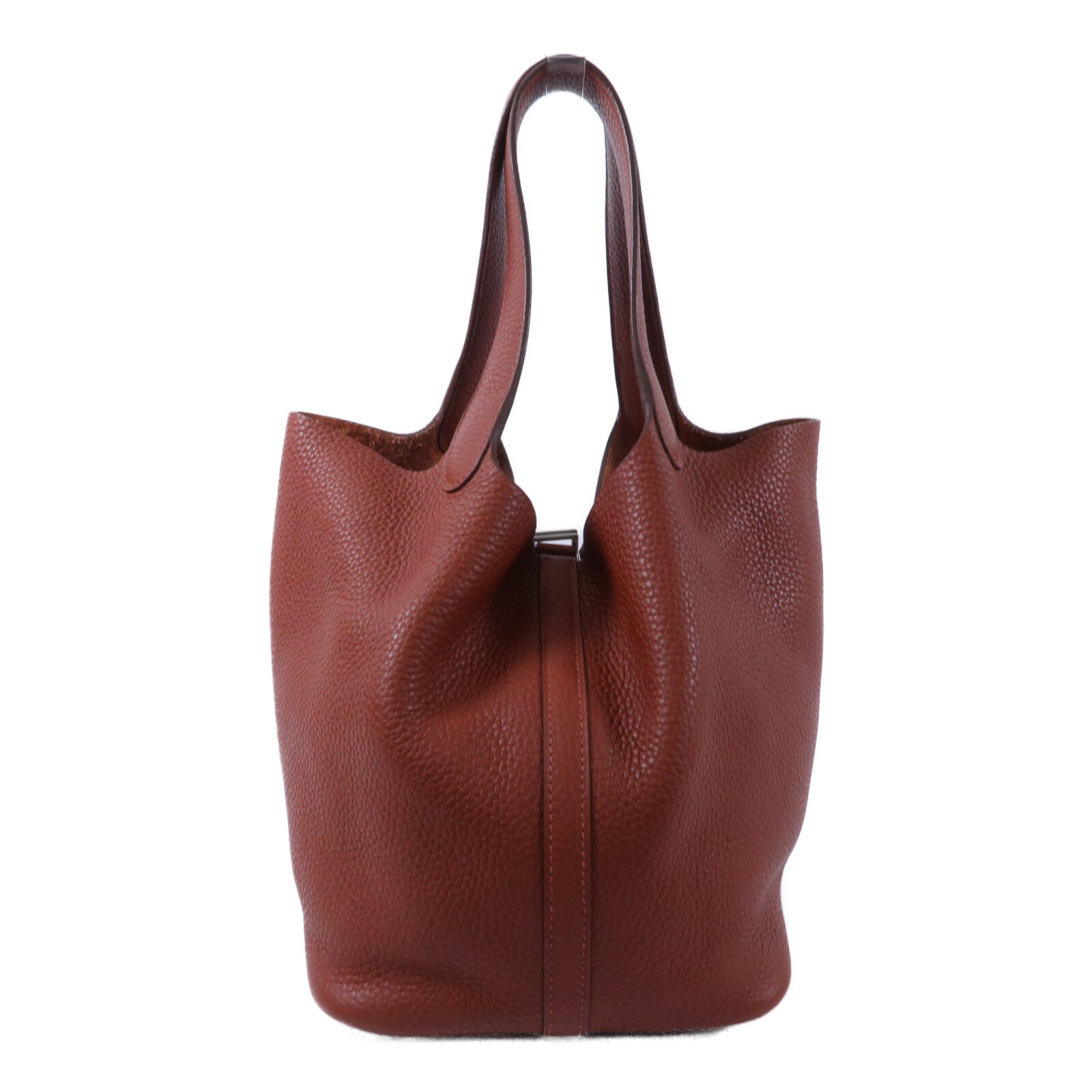 HERMES Clemence皮革Picotin MM手挽袋Sienne