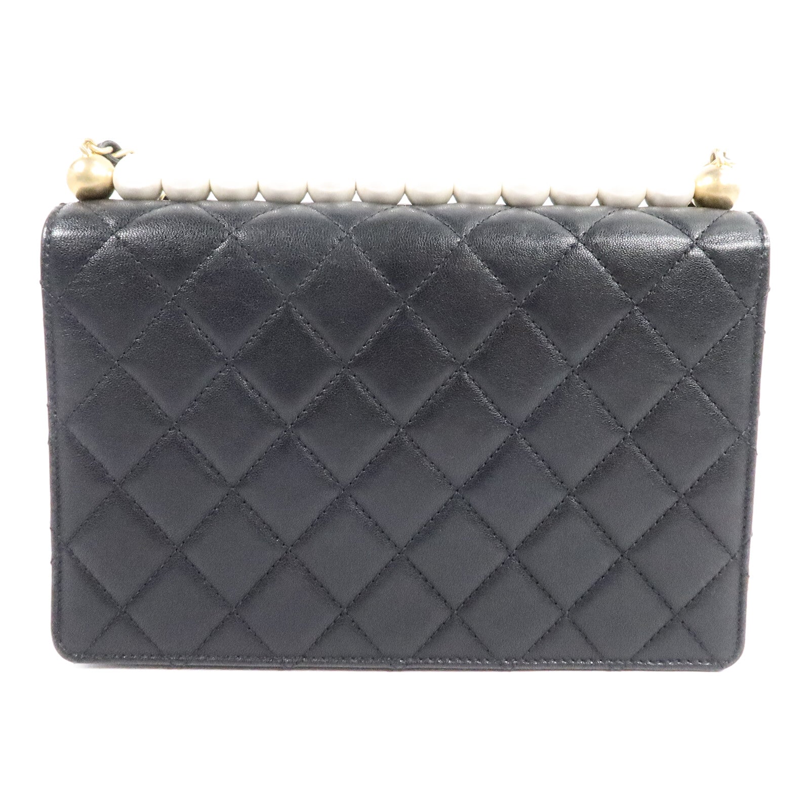 CHANEL 牛皮皮革Pearl Flap Bag鏈帶肩背袋
